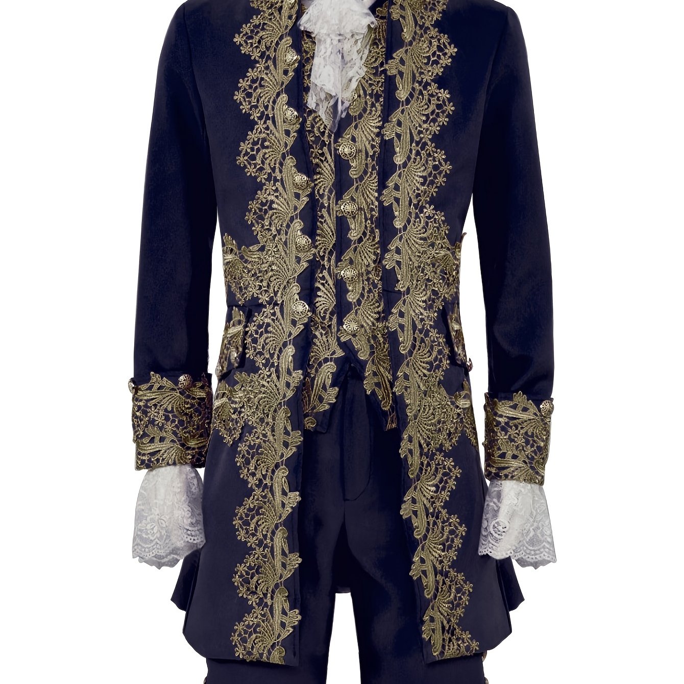 TEMU Medieval Prince Costume: -style Long-sleeve Jacket Set For Cosplay And Stage Performances, For Teenager