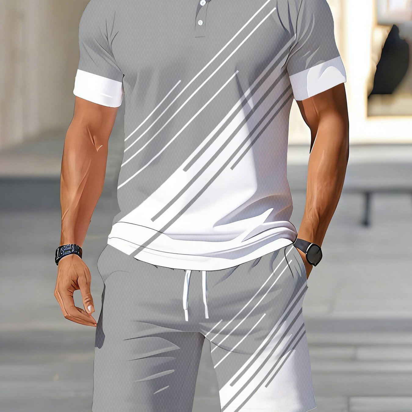 A 2pcs Set Consisting Of A Short-sleeve Shirt And Shorts, Perfect For Casual Summer Streetwear