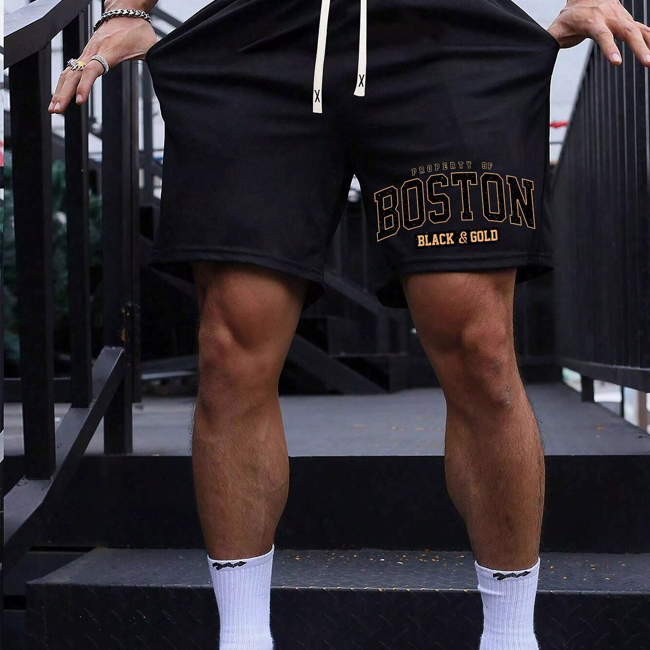 TEMU Plus Size Summer Men's Fashion Casual Athletic Drawstring Shorts