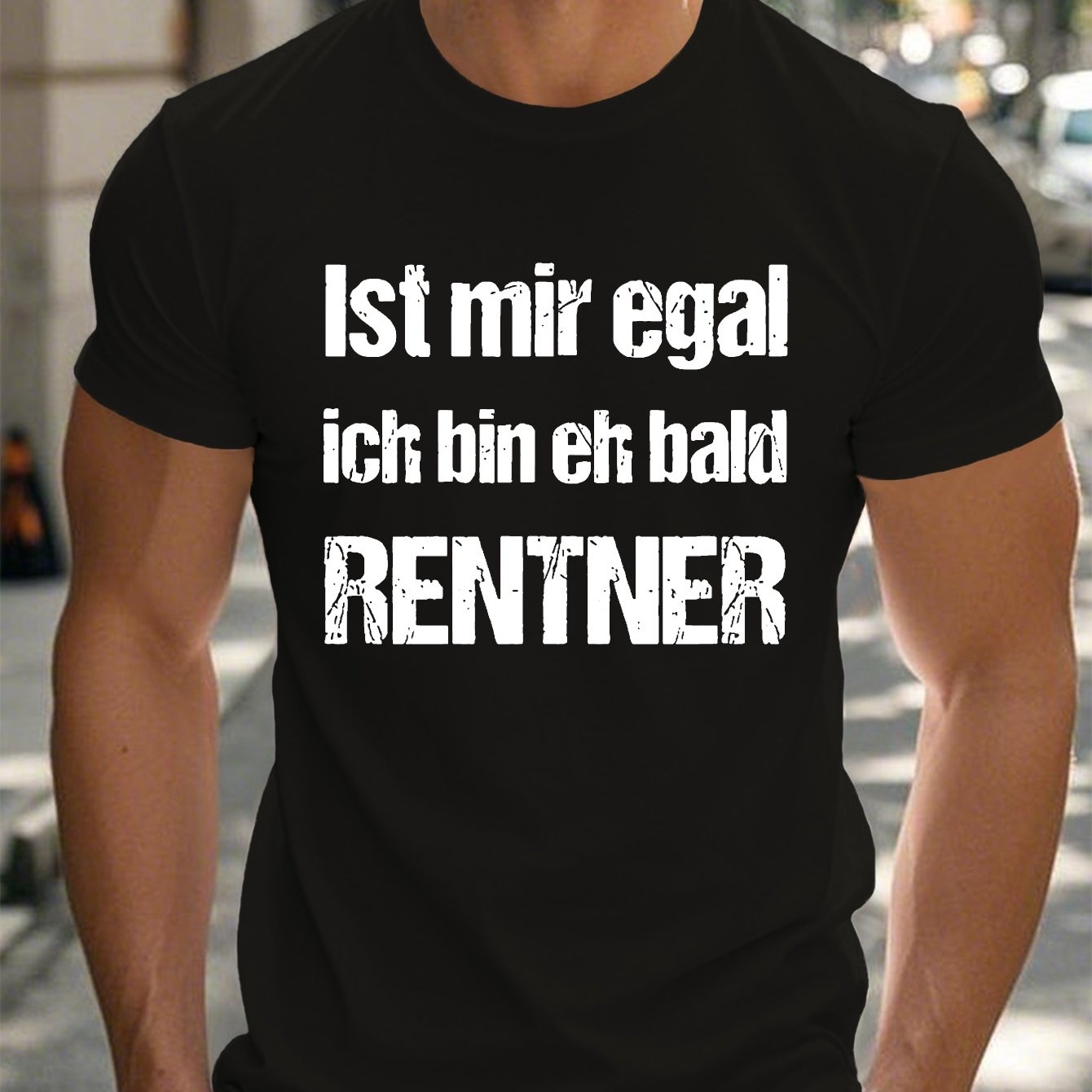 TEMU Men's Short-sleeve T-shirt For Summer Featuring A Fun German Retirement Theme