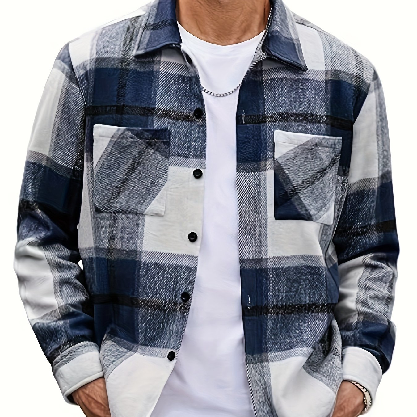 Men's Flannel Thickened Warm Casual Fashion Versatile Shirt Jacket