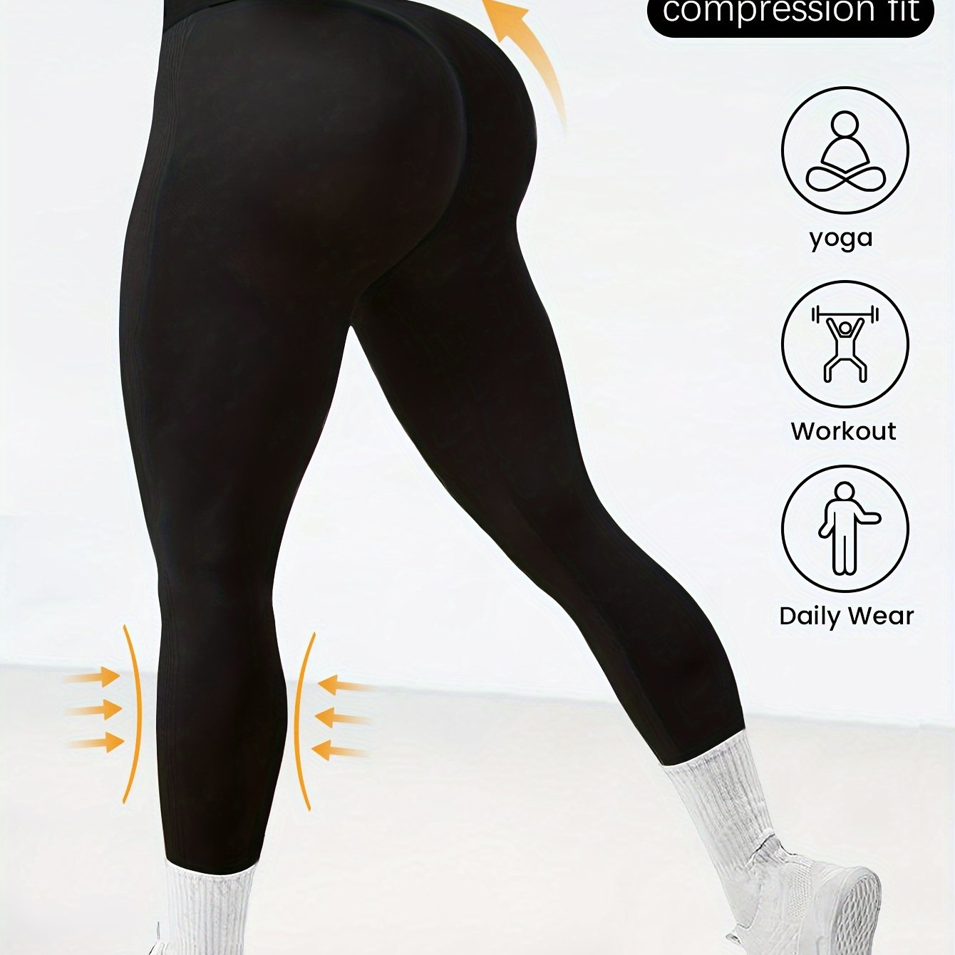 TEMU Women's Seamless High Waist Athletic Yoga Leggings, Tummy Control, Butt Lift, Stretchy Workout Pants