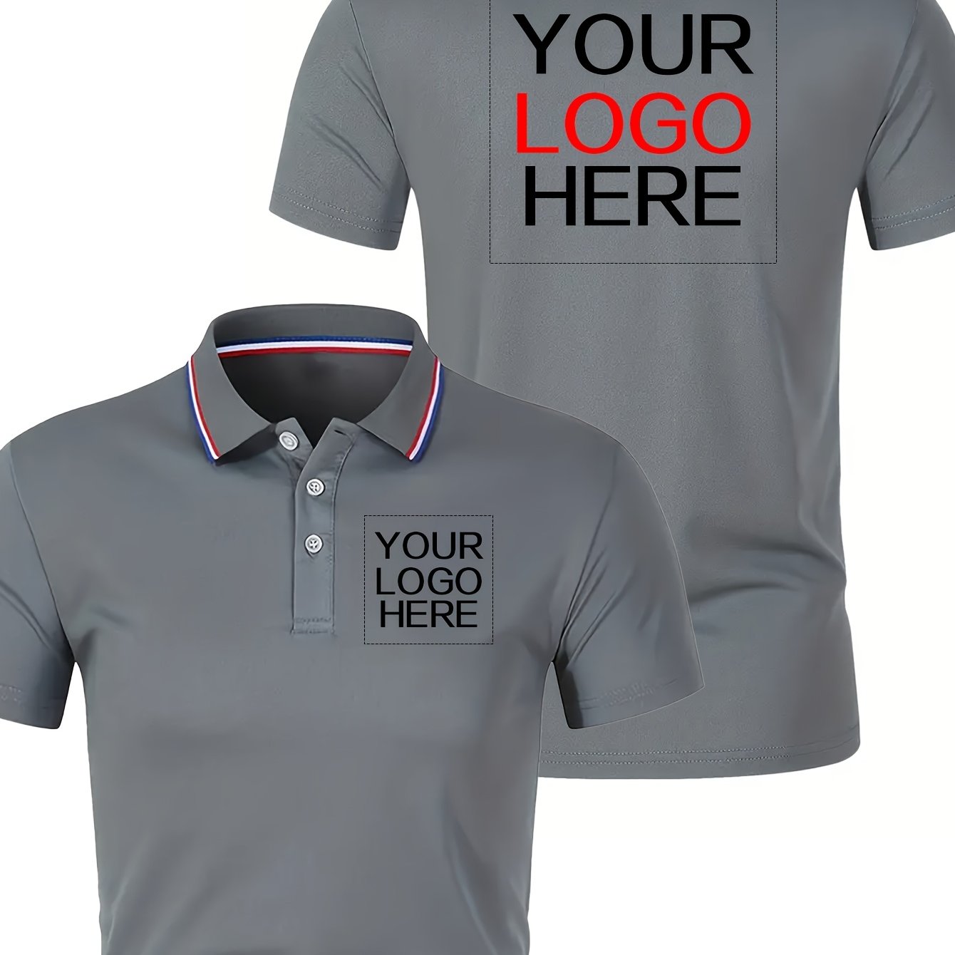 TEMU Classic Solid Color Men's Shirt, Breathable Turn- Collar High-quality Shirt, Casual Fashion Sports Short Sleeve Comfortable Custom
