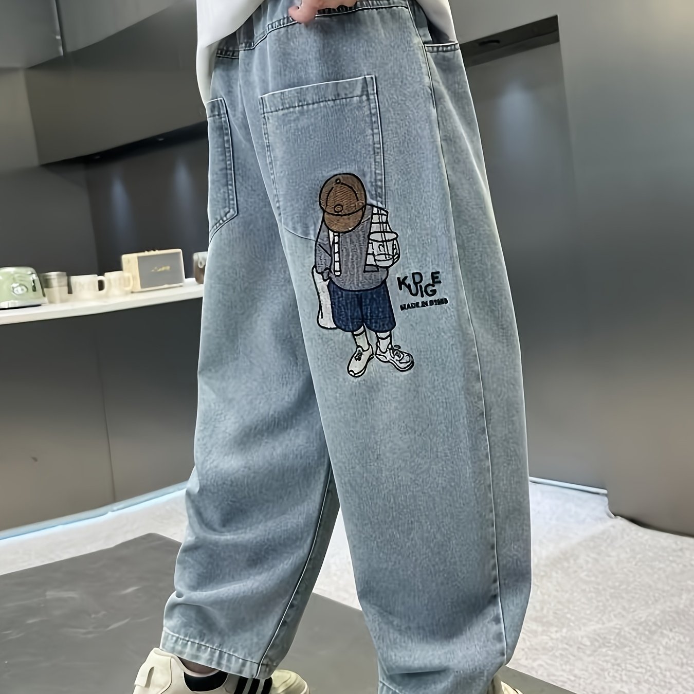 Image of Boys' Jeans Spring And Autumn 2025 New Style Children's Autumn Pants Middle Aged Boys