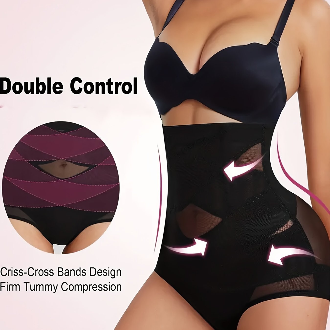 Contrast Mesh Shaping Panties, Tummy Control Compression Panties To Lift &  Shape Buttocks, Women's Underwear & Shapewear