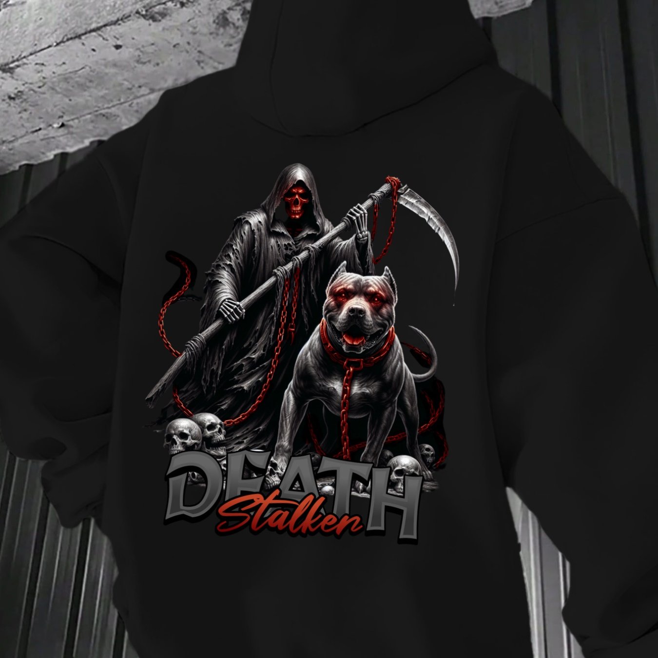Image of A Death Stalker Reaper And Trendy Hoodie Men's Hoodie High Quality Thick Premium Sweatshirt For Autumn Winter Wear For Casual And Gifts For Who Love Dark Themes