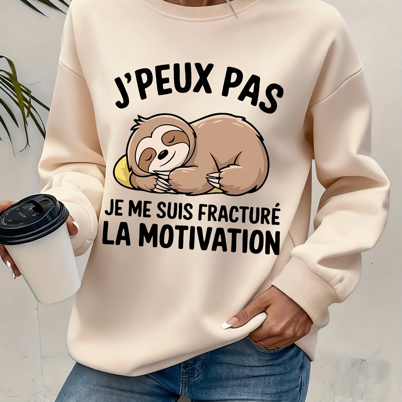 TEMU Sweat-shirt à Imprimé , Sweat-shirt Décontracté à Col Rond pour l'Hiver et , Vêtements pour Femme