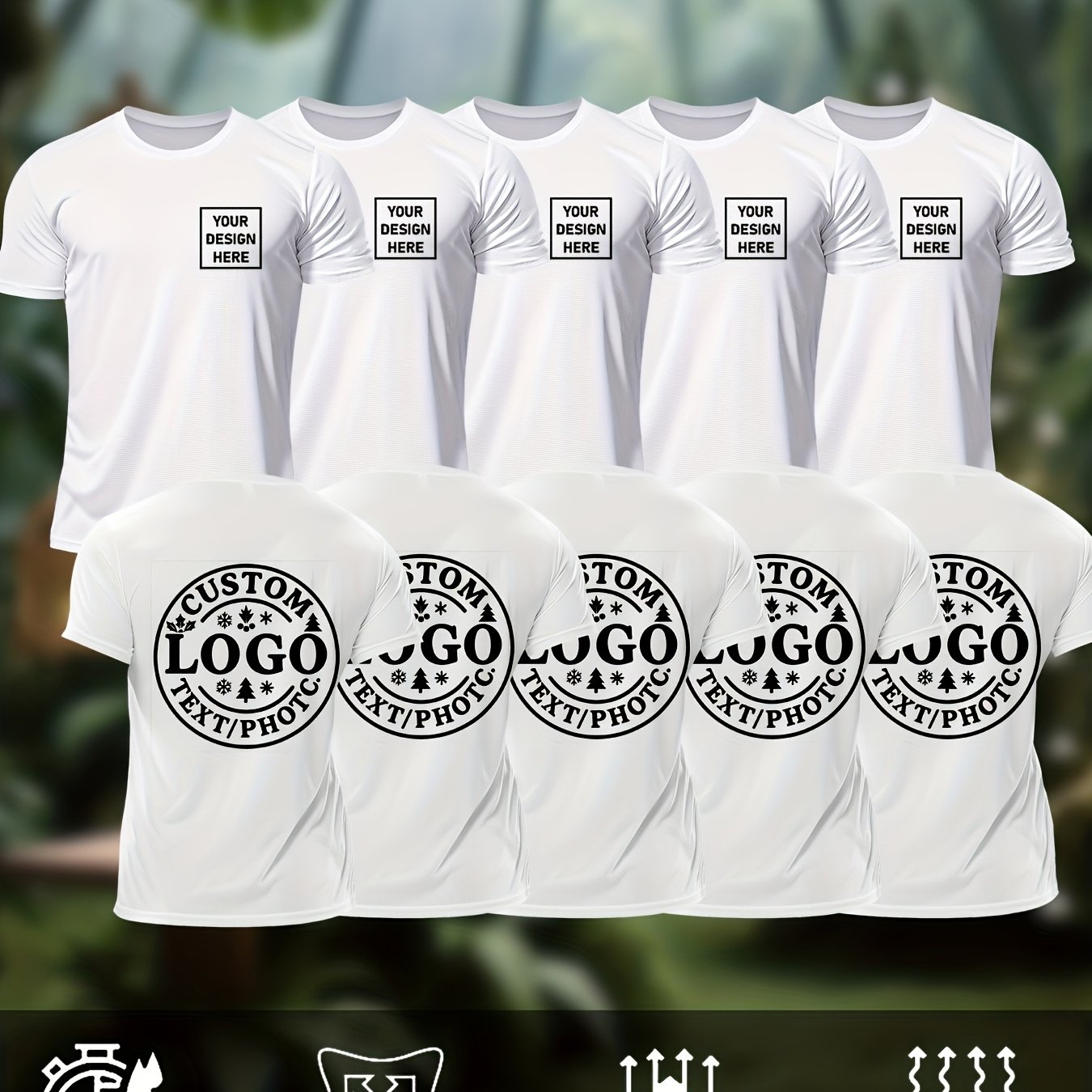 TEMU Custom 5pcs Men's Quick- T-shirts â Lightweight, Breathable, Moisture-wicking, Cool & Comfortable, High- Sweat-absorbing, Ideal For Running,