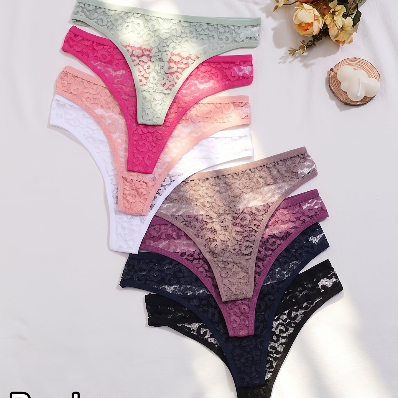 TEMU Bellabreeze Random 5pcs Mesh Tanga Panties, Briefs, Lingerie For Daily & Special Occasions, Beach Parties, Carnivals, Weddings & Daily Wear