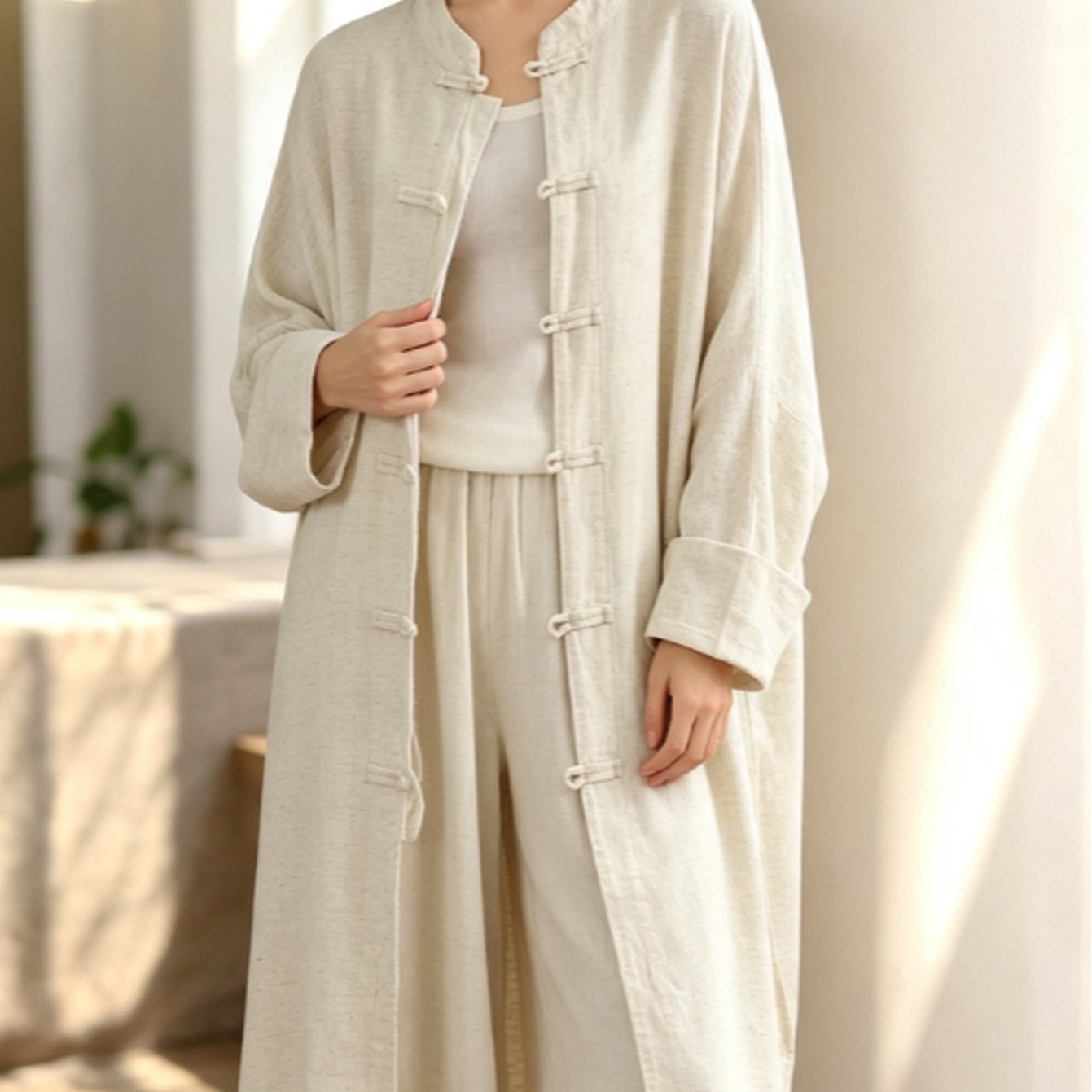 Image of Women's Chinese Style Retro Shirt, Comfortable Loose Casual Commuting Button-up Jacket, Top