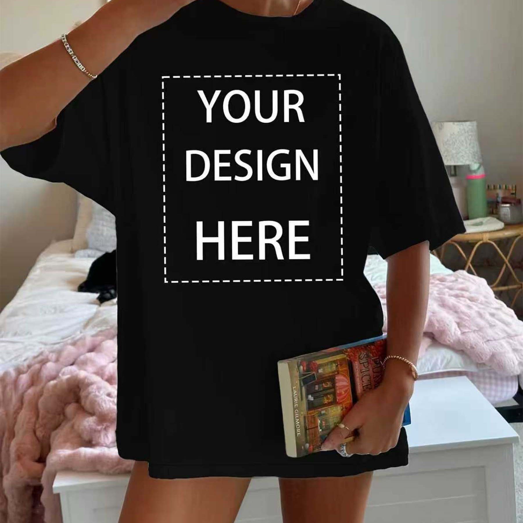 TEMU Women's Photo & Text Short-sleeve T-shirts - Personalized Blanks Suitable For Weddings, Parties, Team Uniforms & Corporate Events - Machine