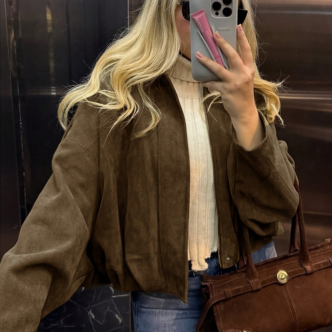 TEMU Giacca da donna con e zip per l' dell'