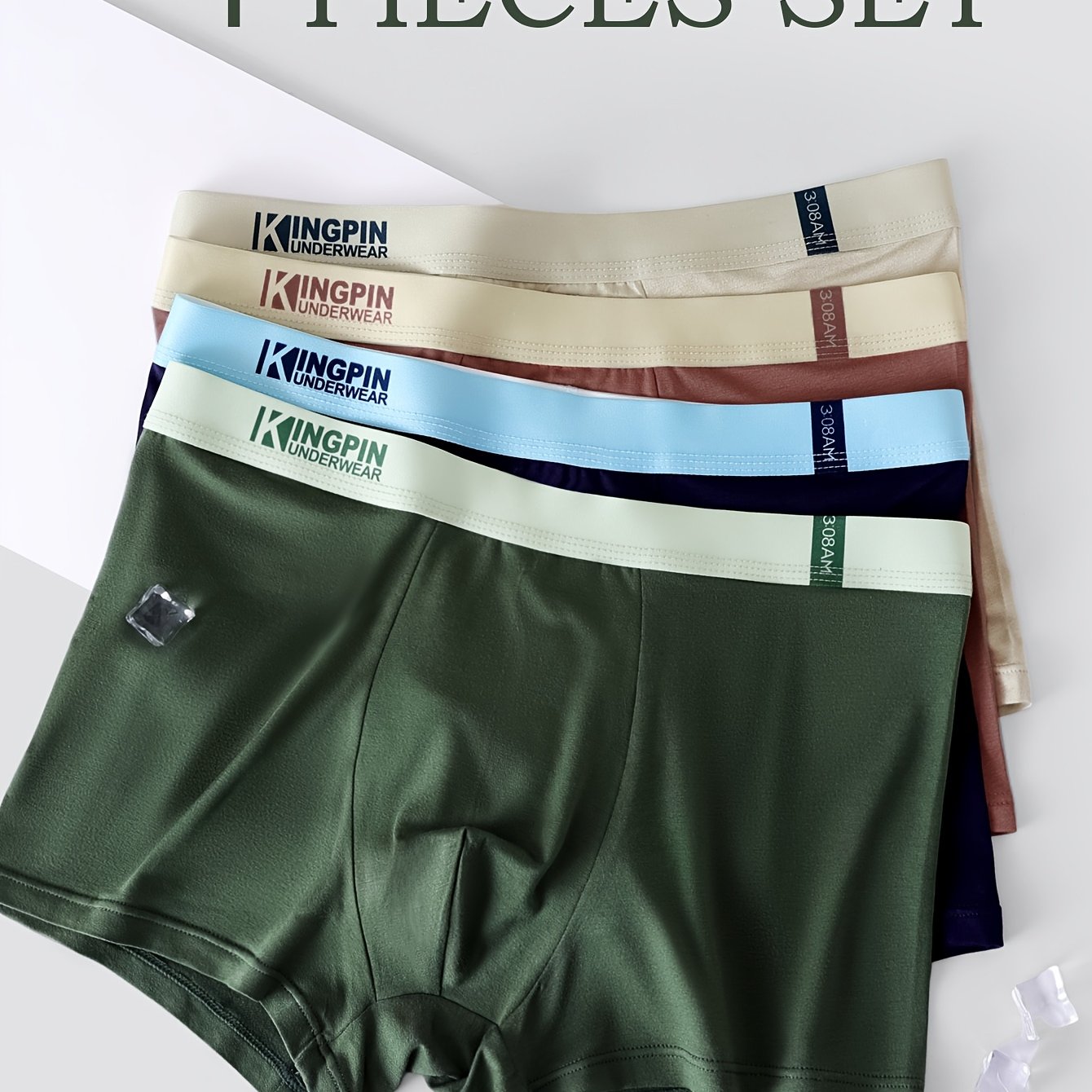 E-shop Bambusfaser Herren Square Leg Mid-Waist Unterwäsche 4-teilig Mode Slips Bequem Atmungsaktiv Feuchtigkeitstransportierend Lässig