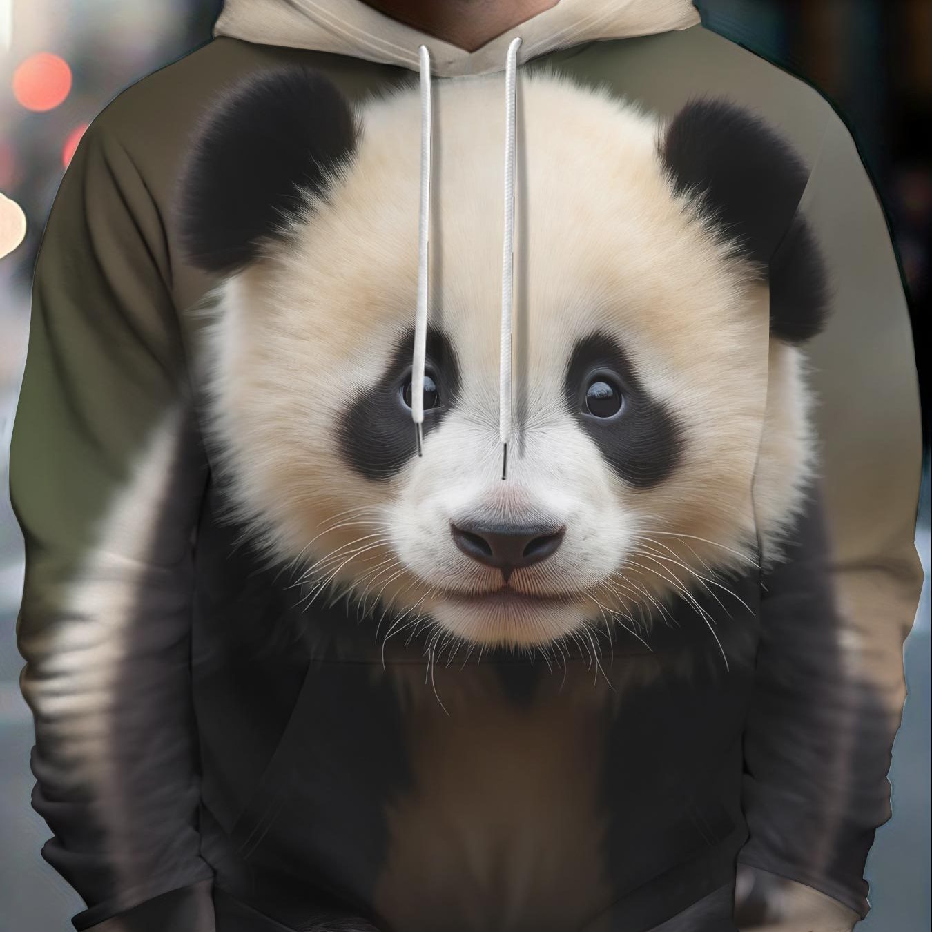 TEMU Men's Trendy Hooded Sweatshirt Combines Sporty Casual And Street Style Elements, Showcasing A Vibe. It Features High-quality Panda , A Relaxed