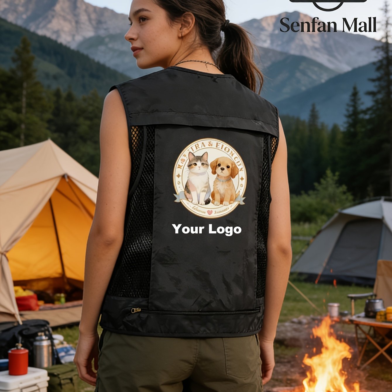 TEMU Custom Vest (asian S-2xl), Outdoor Vest Men Women Jacket, Soft Shell Jacket Couple Outfit, Custom Logo, Solid Color Utility Vest Workwear,