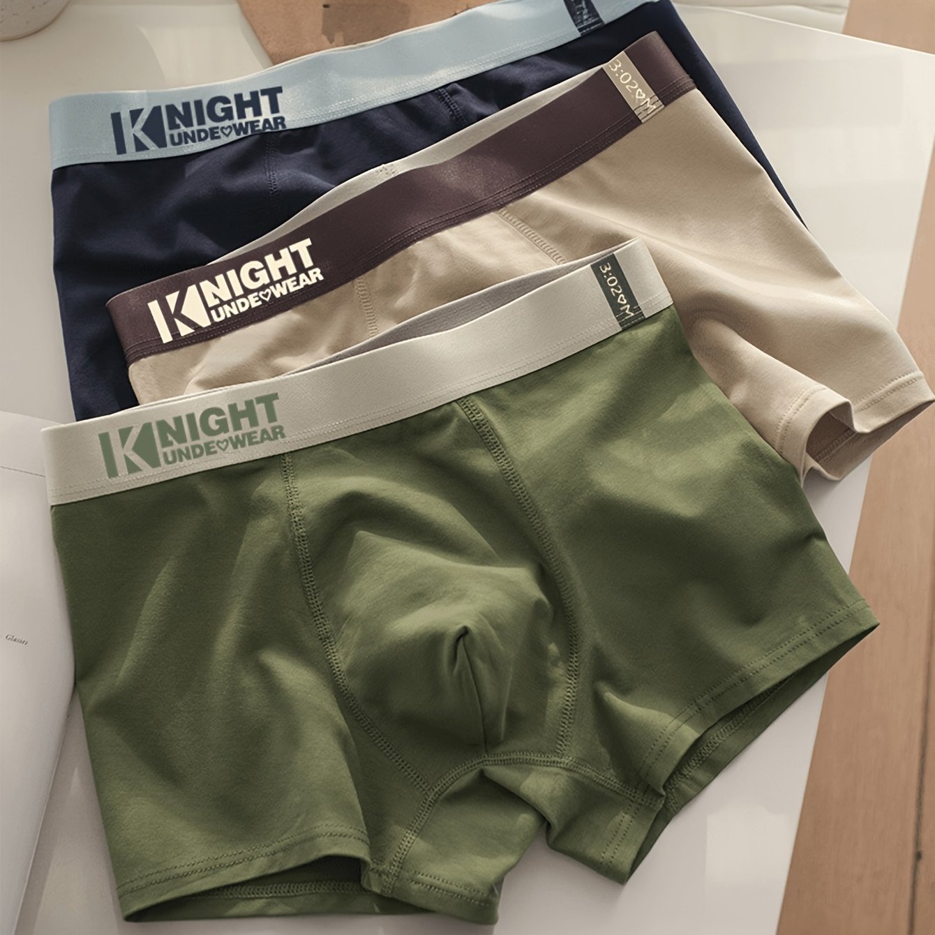 Random 3pcs Men's Cotton Boxer Briefs - Breathable, Shorts & Soft And Comfortable, Mid-rise Underwear