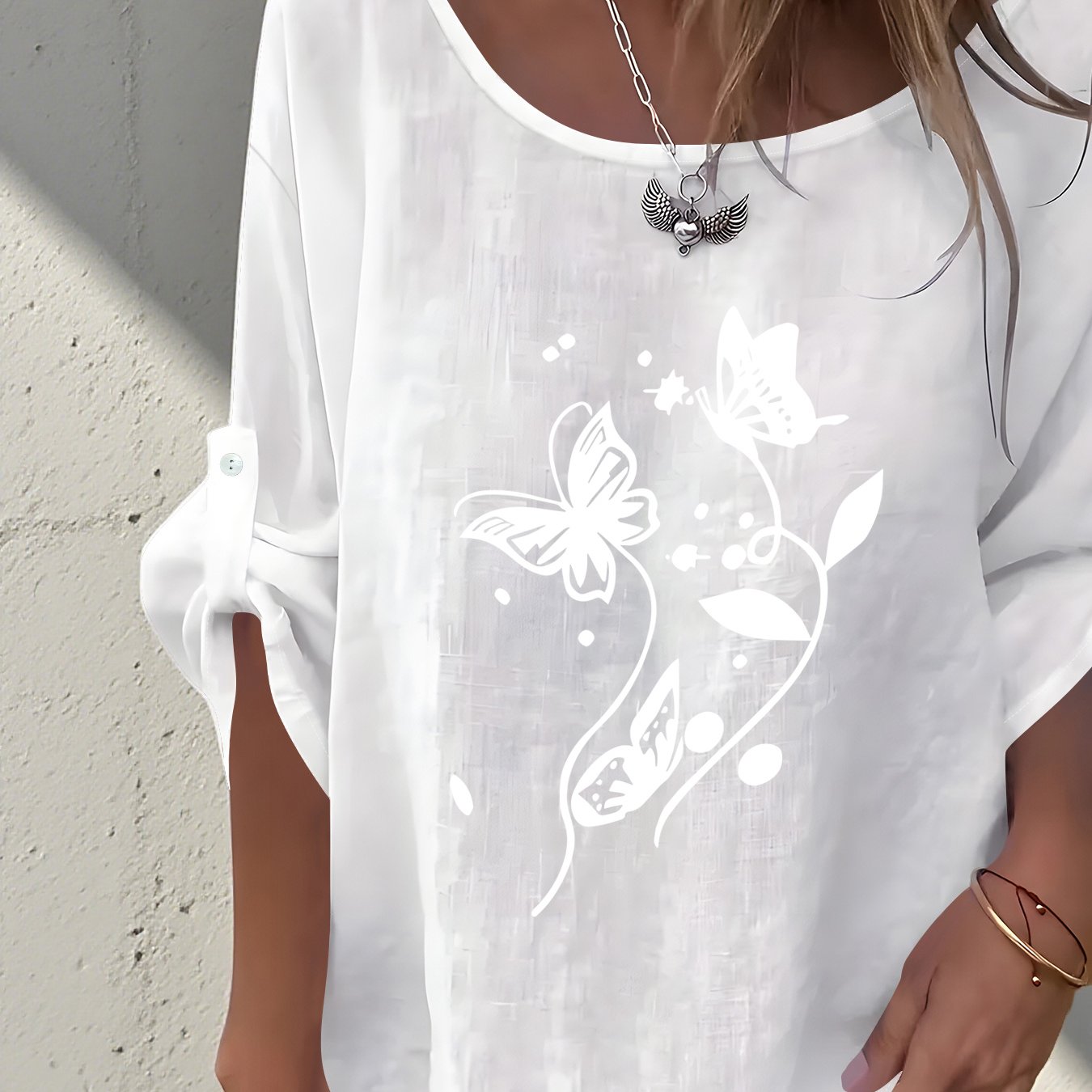 TEMU European And Bohemian Floral Casual Round Neck Long Sleeve Blouse, 1pc Women's Shirt, Elegant Party Wear For Women, Women's Shirt, Style For