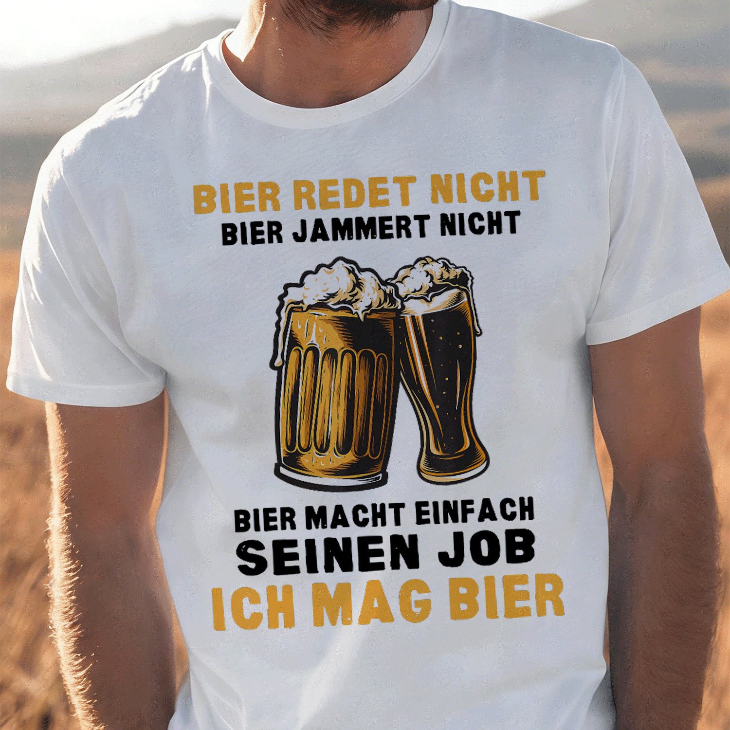 T-shirt With Text Bier Redet Nicht Bier Jammert Nicht Slogan Design Language For Men Women Unisex Funny T-shirt