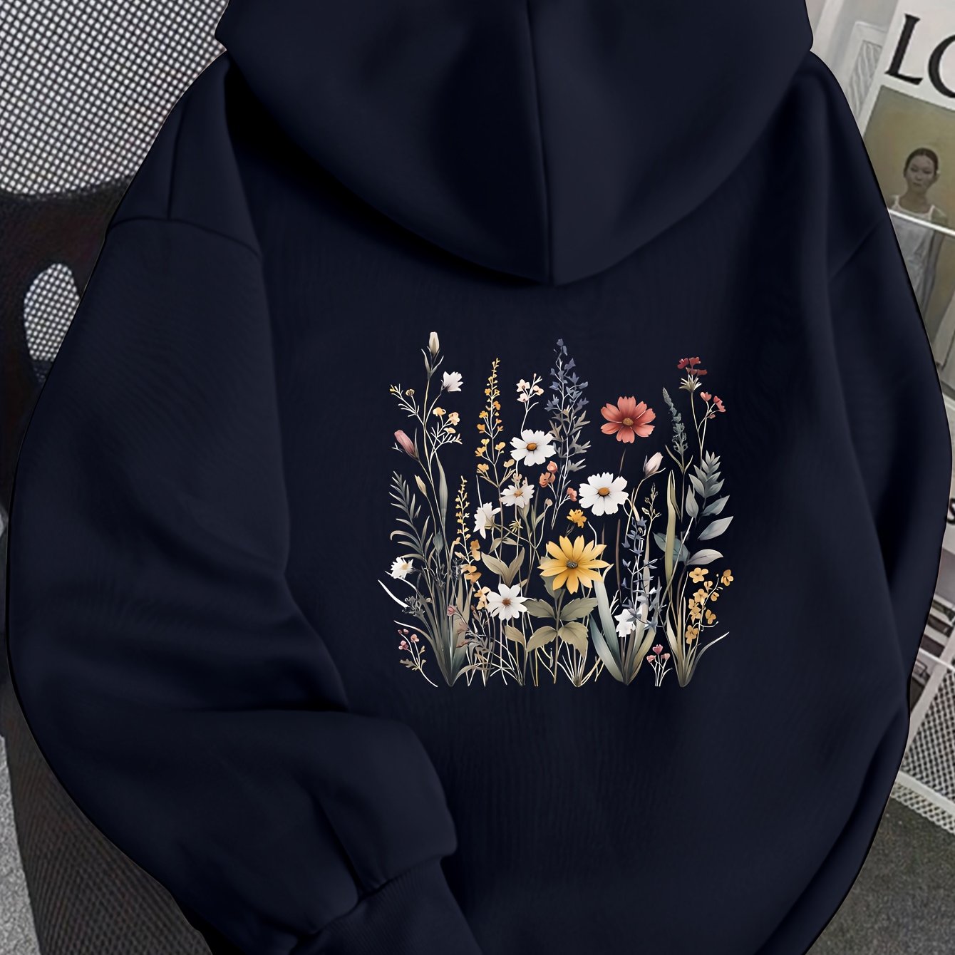 TEMU D92 - Women's Stylish Hoodie With Floral Print, A Fashionable And Versatile Sweatshirt Lj1762hhy