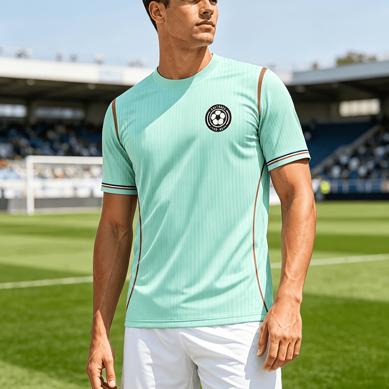 TEMU Men's Fashionable And Comfortable Short-sleeve T-shirt, Lightweight And Soft, Refreshing And Versatile, Breathable With Quality Texture, Simple