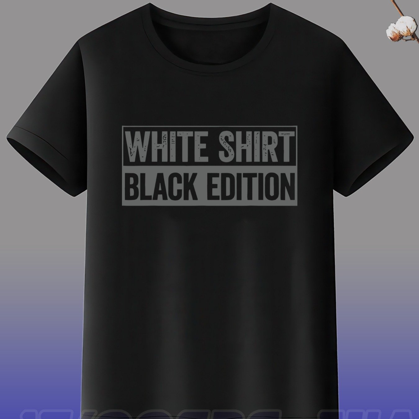 Men' & Black Contrast White Shirt Black Edition Graphic T-shirt | Heavyweight-like Breathable 100 Neck Short Sleeve Tee, Plus Size , Casual & Sportswear, Statement Shirt (machine Washable)