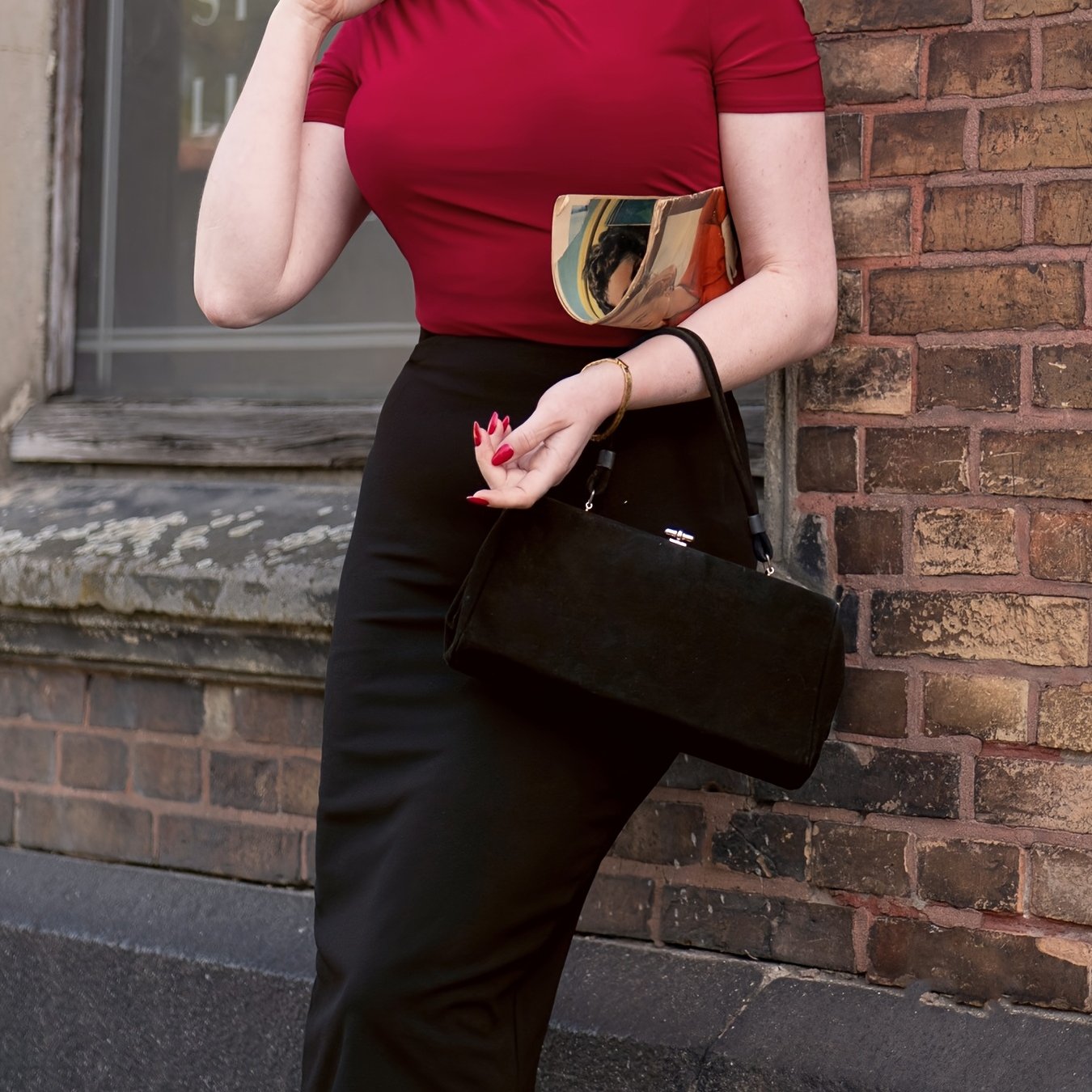 Women's Slim-fit High-waist Pencil Skirt, With A Hip-hugging Design That , A Polished And . Ideal For Office Work, Business Meetings, And Commuting