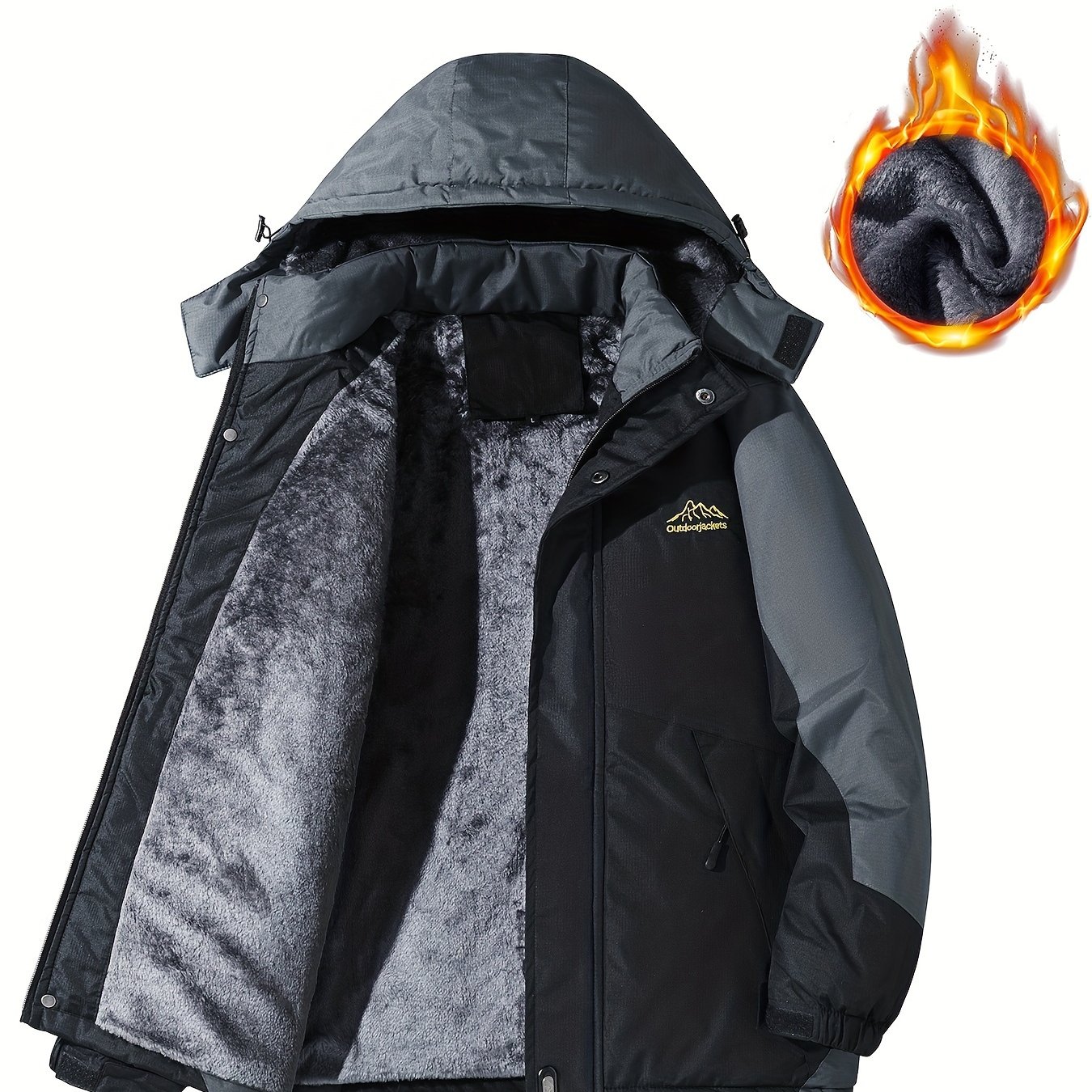 Men'S Outdoor Storm Jacket | Warm, Breathable, Thick Pile, Stand Collar, Regular Fit, Blue Color, Casual Style, Zipper Detail, Suitable for Spring, Autumn, Winter