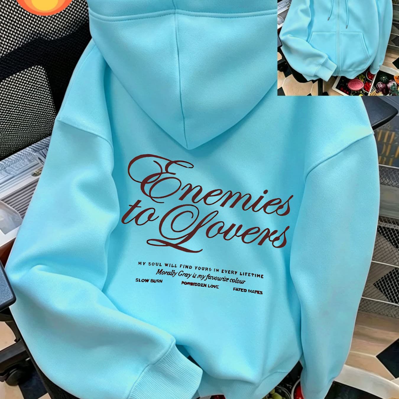 TEMU Women's Casual Zip-up Hoodie, Letter Print Pattern Sweatshirt, Machine Washable With Comfortable Lining, Warm Autumn/winter Sweatshirt, Cute