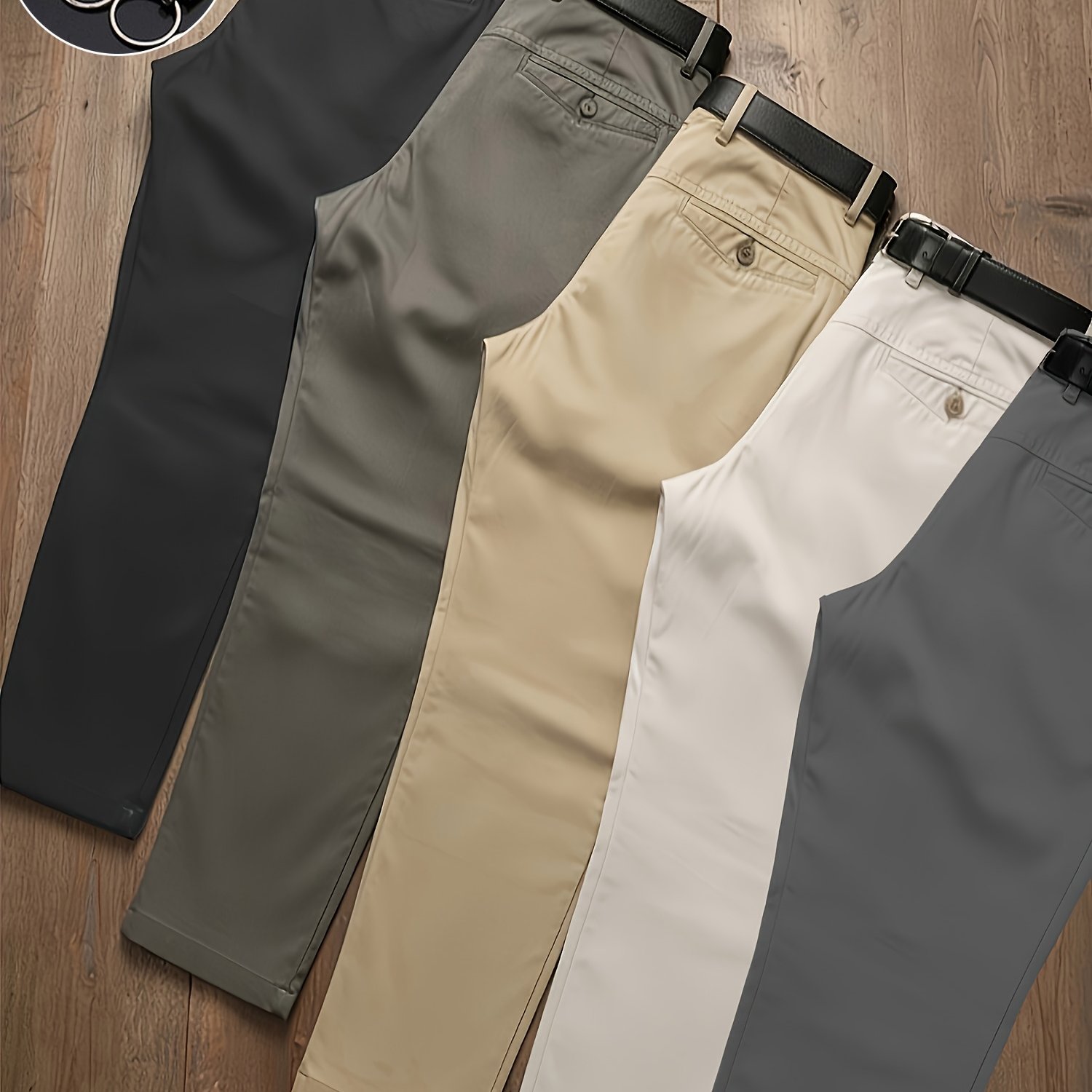 TEMU [5 Colors ] Teenager's Teen Pure Breathable Casual Pants 1pc | Loose And Slimming, Comfortable For , High , Soft And Breathable, Unrestrictive,