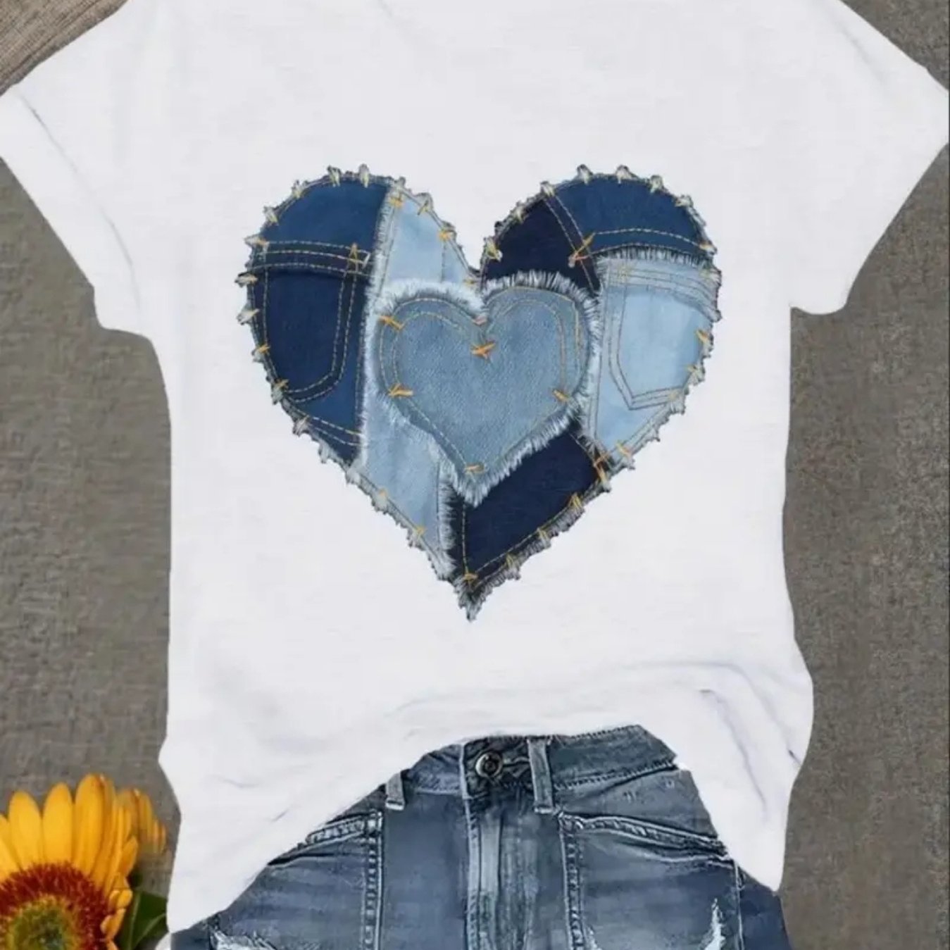 TEMU Love Printed T-shirts, Casual T-shirts With Short Sleeves And Spring And Summer Fashion Women's Tops T-shirts