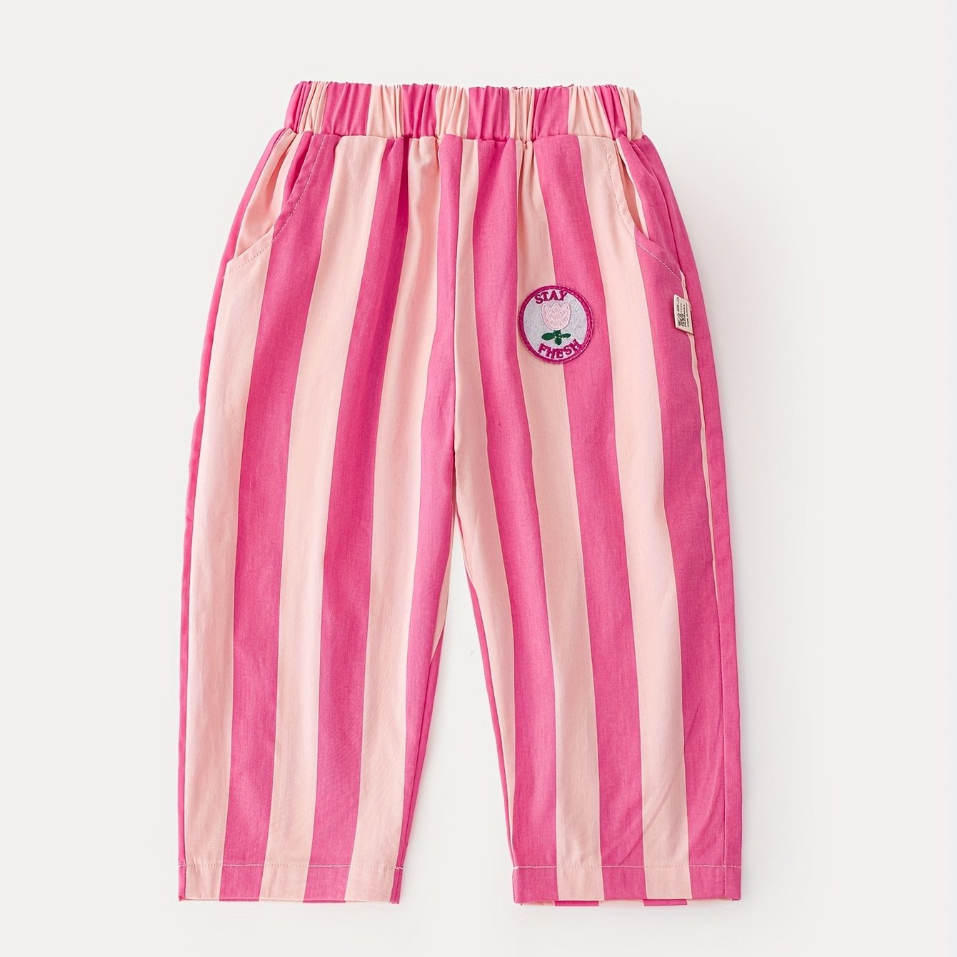 Image of Boys And Girls Walking Children Outdoor Casual Striped Cartoon Long Pants Autumn Winter, For Outdoor