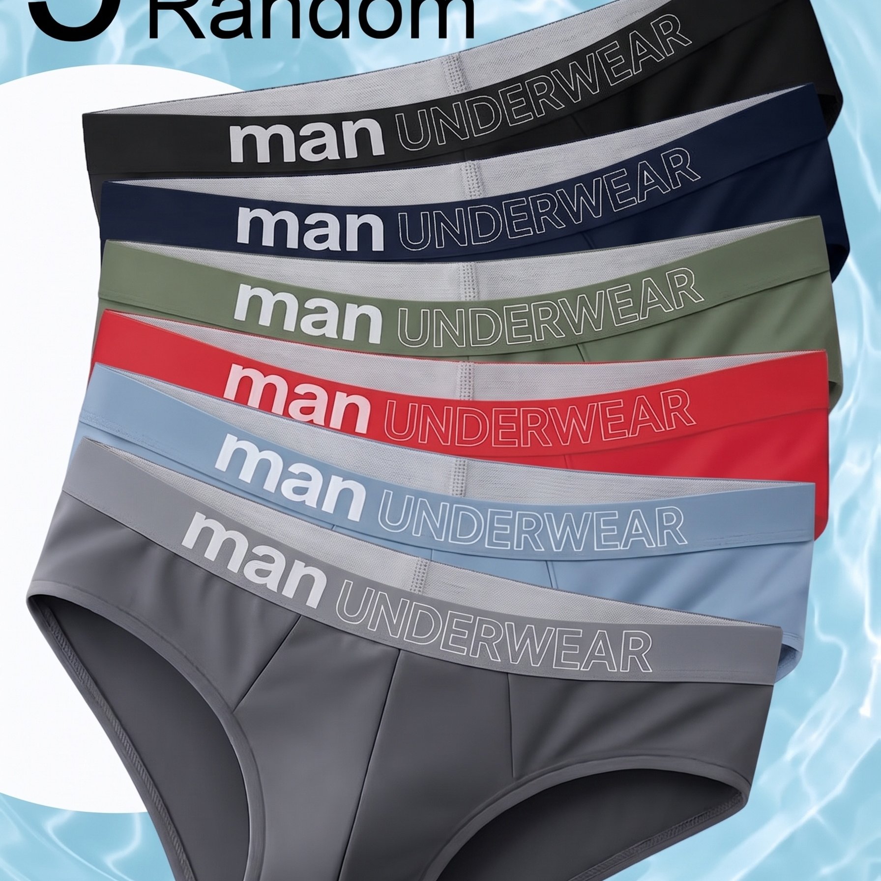 TEMU [brovanic] Random 5pcs Solid Color Men's Trunks, Cool Comfortable Breathable, Trendy Fashion Outfit, Skin-friendly Seamless Soft, Casual Or