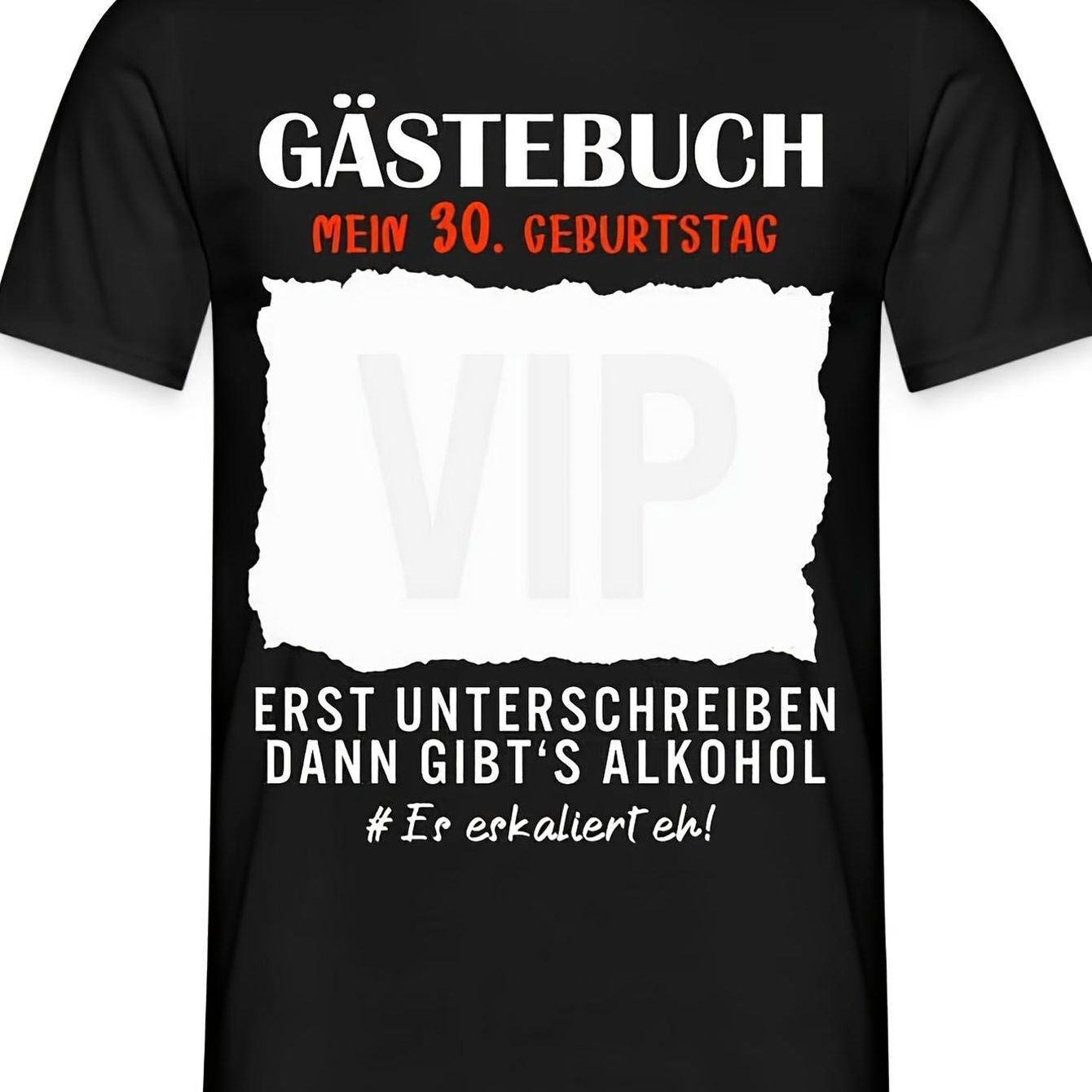Men' 30th Birthday T-shirt Suitable For - Wear - 30 Years Celebration Crew Neck Regular Fit Stretch Shirt With Guest Book For Parties, Events & Casual Attire - Machine Washable Gift For 30th Birthday