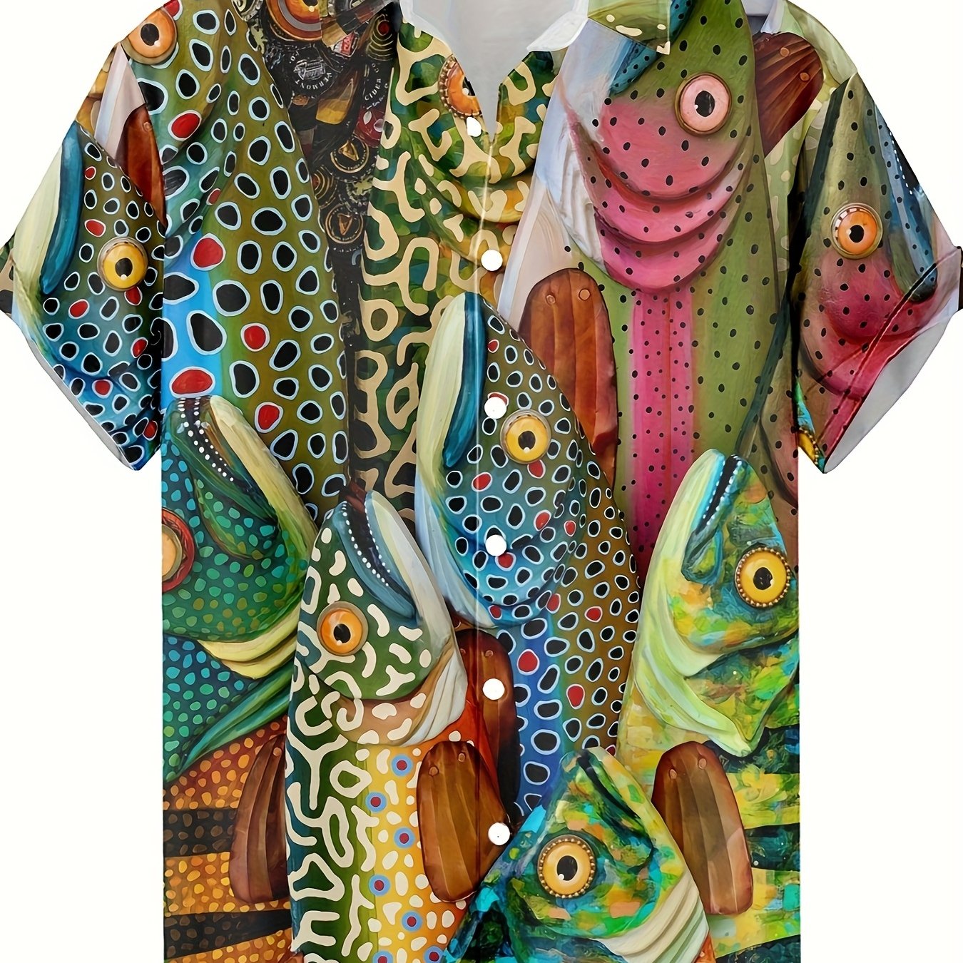 TEMU Men's Hawaiian Shirt- Print Button Front Beach Shirt, Non-see-through Fabric, Suitable For Summer Parties And Beach Trips, Casual Vacation