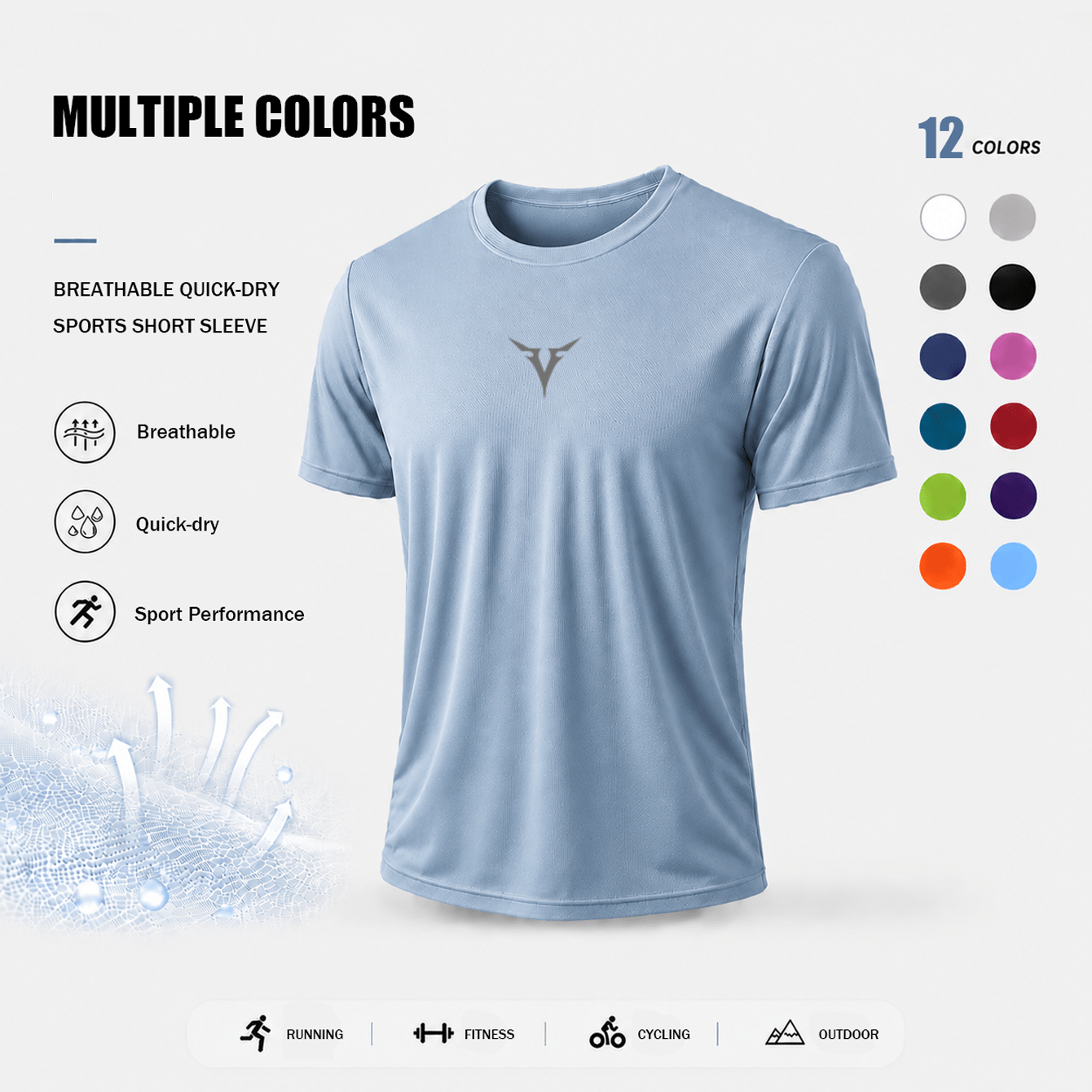 TEMU Men's Athletic Short-sleeve T-shirt, Suitable For Summer And Autumn, Comfortable And Breathable, Enhancing With Sweat-wicking Fabric, Ideal For