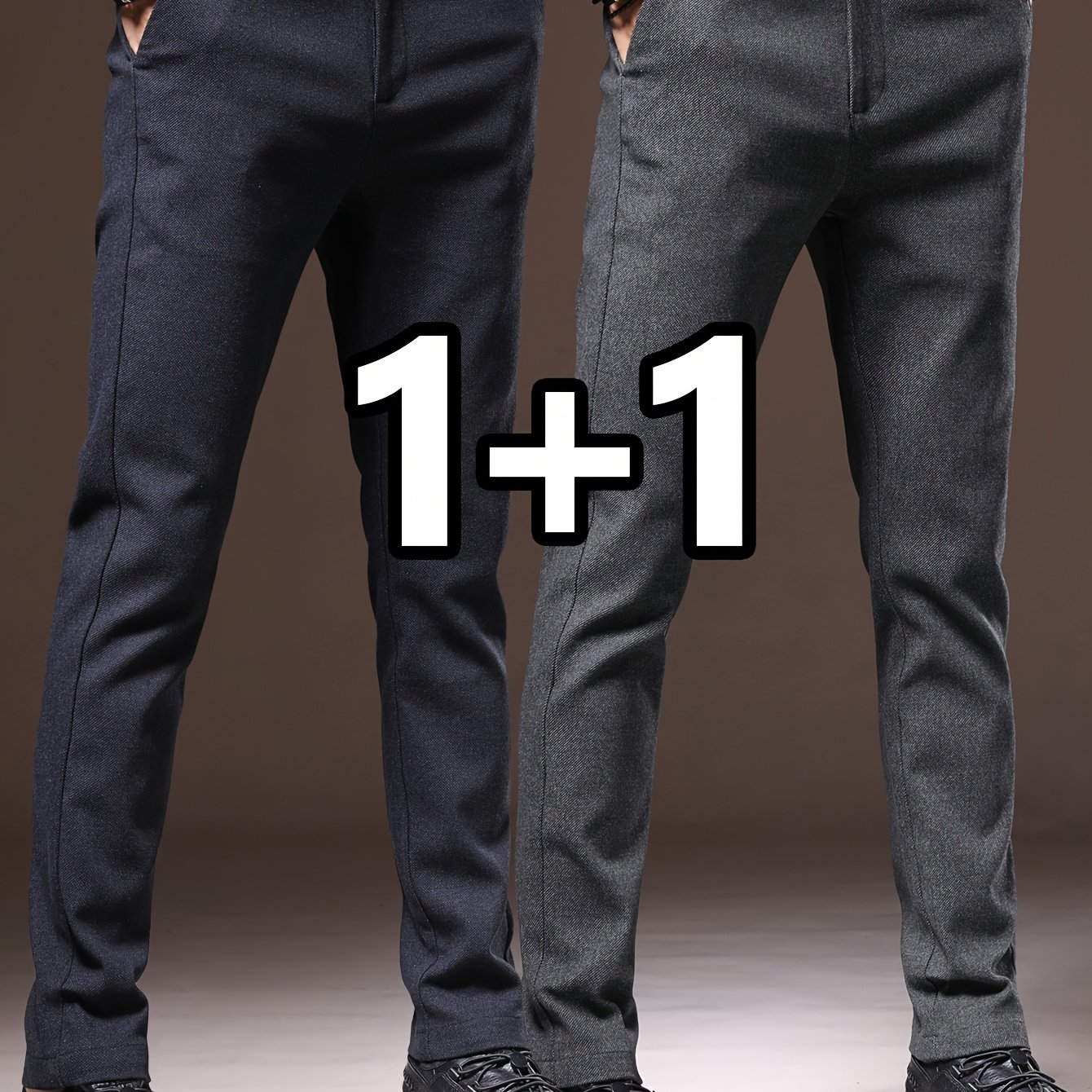 Image of Two-pc Men's Autumn New Corduroy Casual Pants, 2025 , Comfortable With Stretch, Thickened For , Wrinkle-resistant, Slim Fit Straight-leg Pants, Men's Outdoor Versatile Brand Long Pants, Light Business