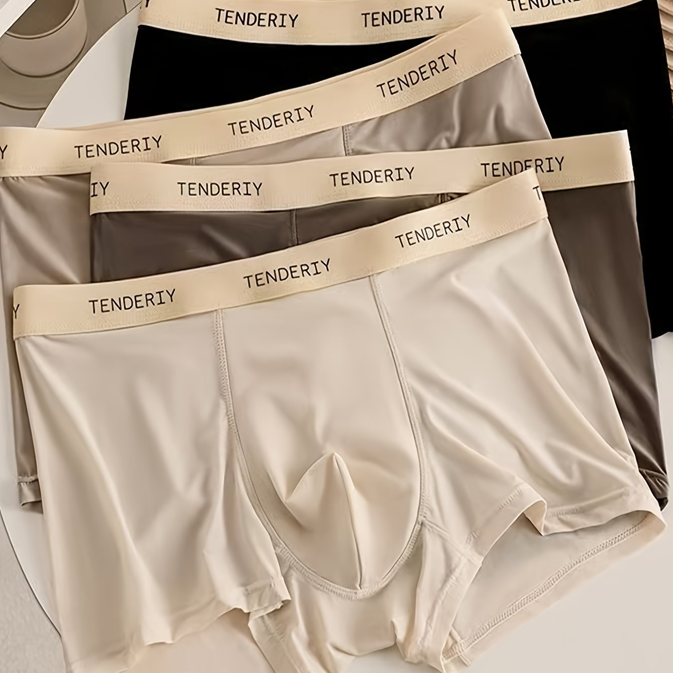 TEMU Random 4pcs Breathable Soft Men&;s Boxer Briefs, Men&;s Underwear, Men&;s Style Shorts, Stretchy And Comfortable, Men&;s Underwear And