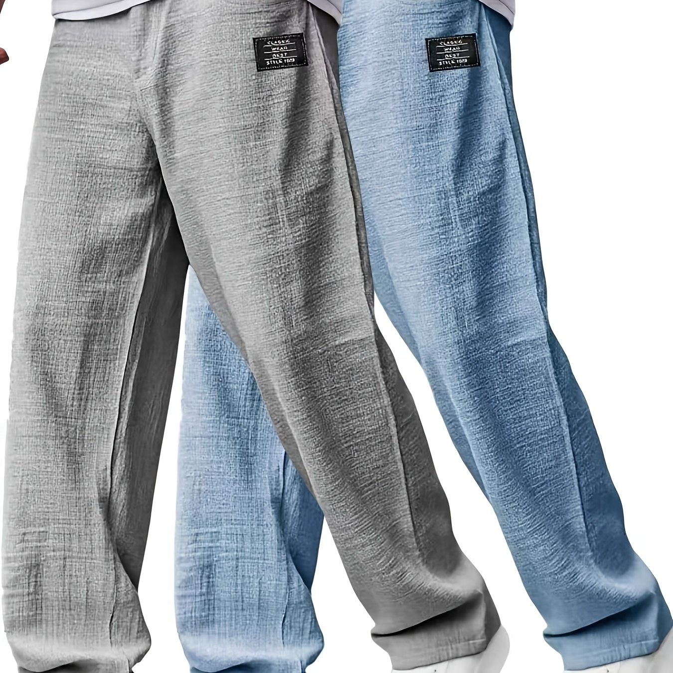 TEMU Men'-pc Summer Beach Pants, Comfortable And Breathable Full-length Casual Everyday Holiday Vacation Fashion Pants With Pockets And Drawstring