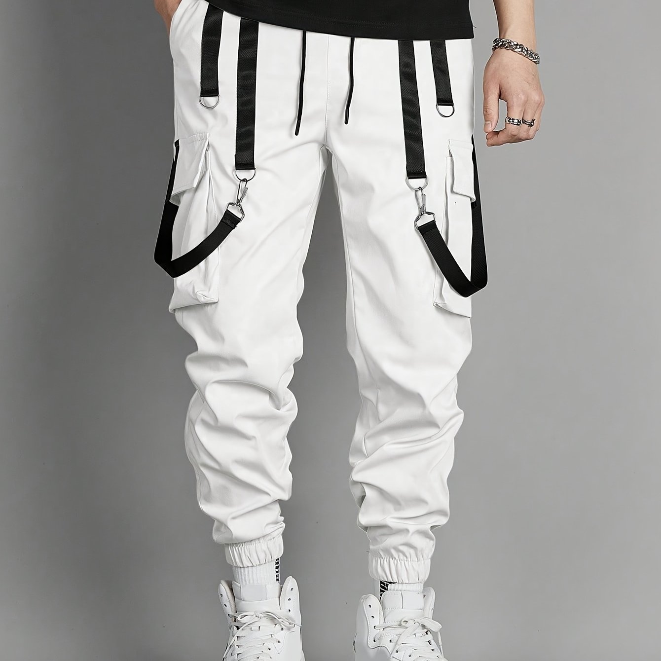 TEMU Men's Multi-pocket Cargo Joggers - Street Casual Fashion Trousers
