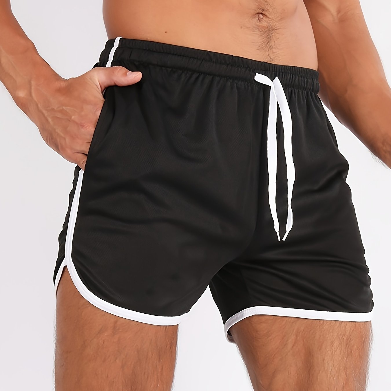 TEMU Rose Obm 's Quick-dry Mesh Straight-leg Three-quarter Fitness Beach Sports Shorts