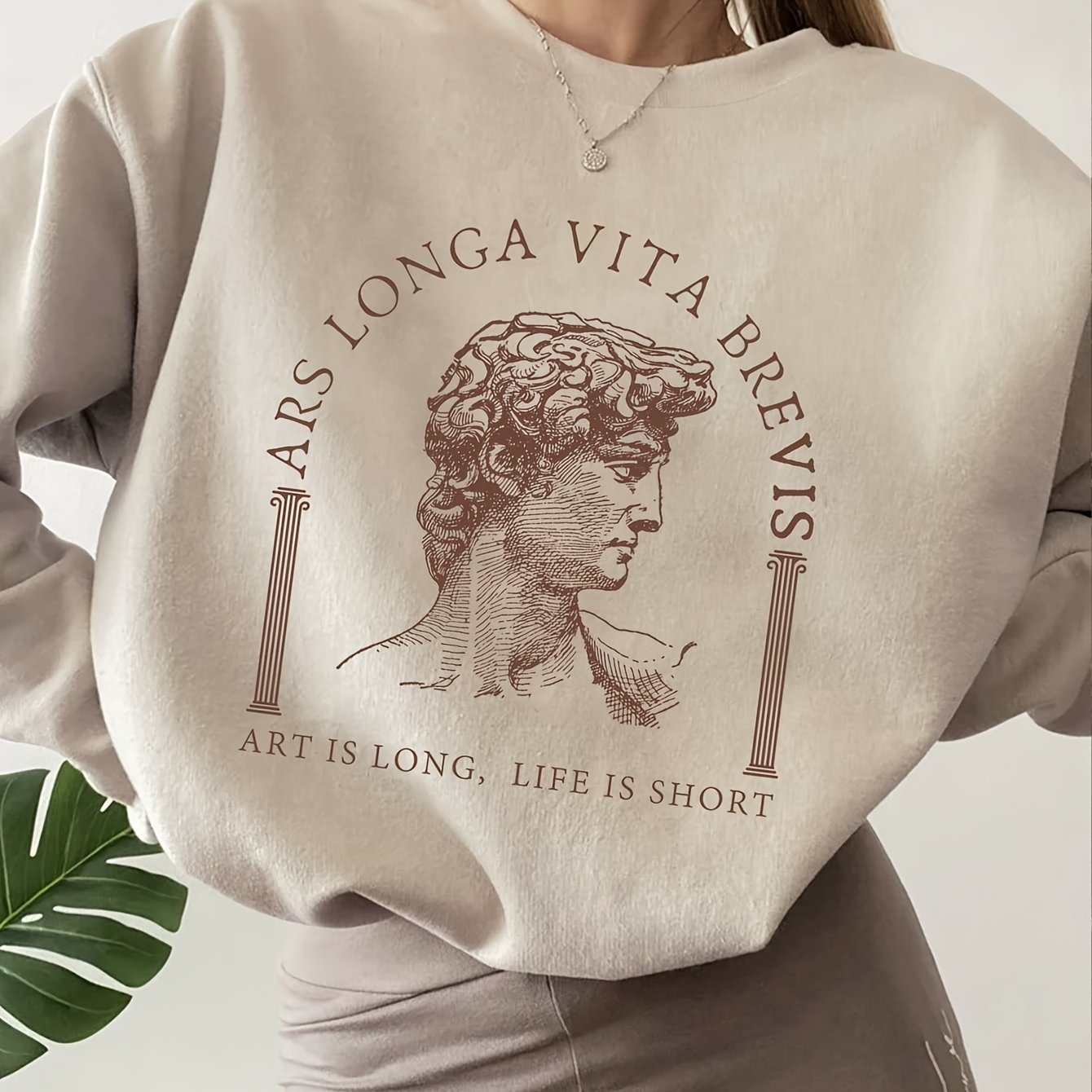 Graphic Print Pullover Sweatshirt, Casual Long Sleeve Crew Neck Sweatshirt For Fall & Winter, Women's Clothing