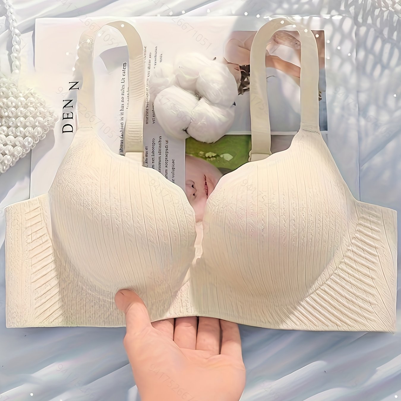 Women's Underwear Bra Seamless Thickened Aa Cup Small Chest Push-up Bra Anti-sagging Side Breast Collection One-piece Bra