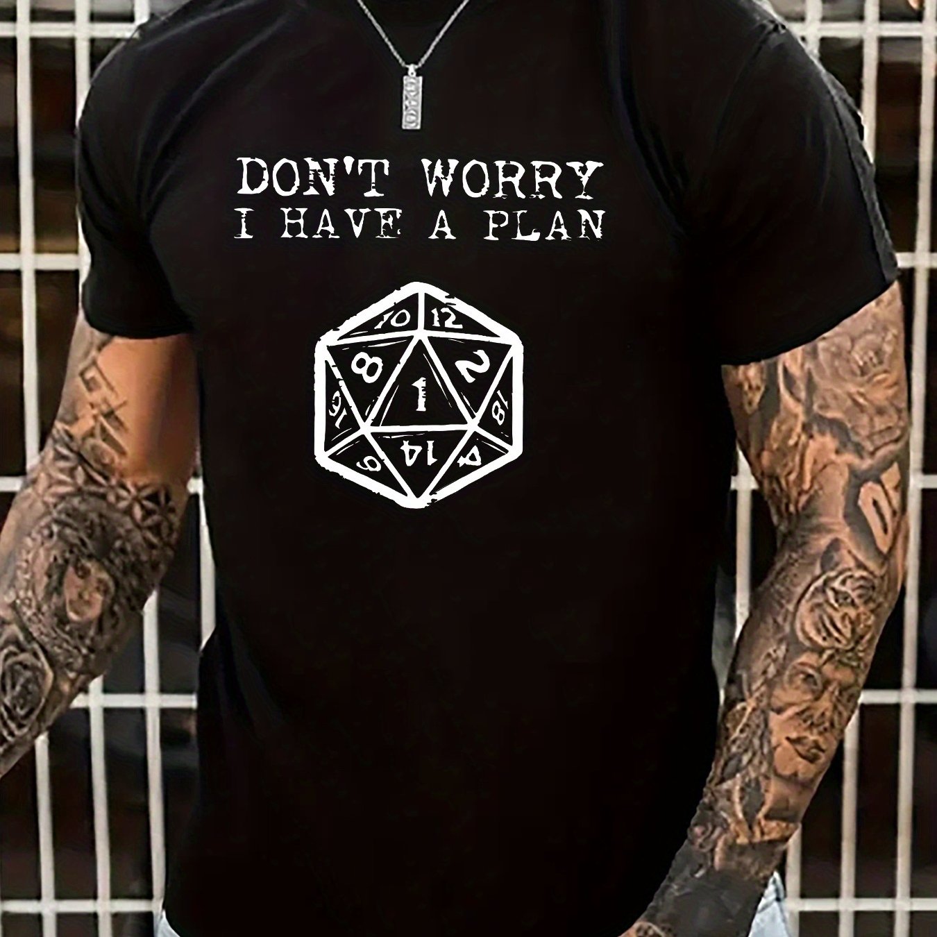 TEMU Summer Men's Fashion Print Short Sleeve T-shirt