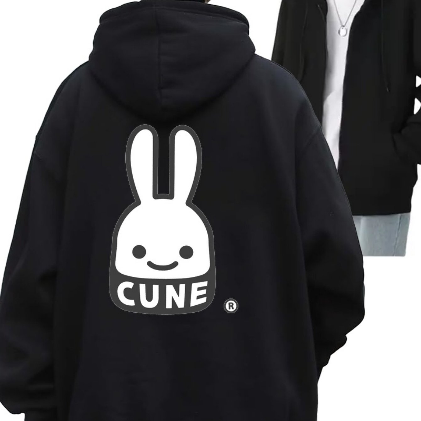 TEMU Men's Oversized Hooded Sweatshirt Cute Rabbit Graphic, Graphic Hoodies, Graphic Sweater, Hoodies For Men, Men's Sweatshirts, Mens Sweatshirts,