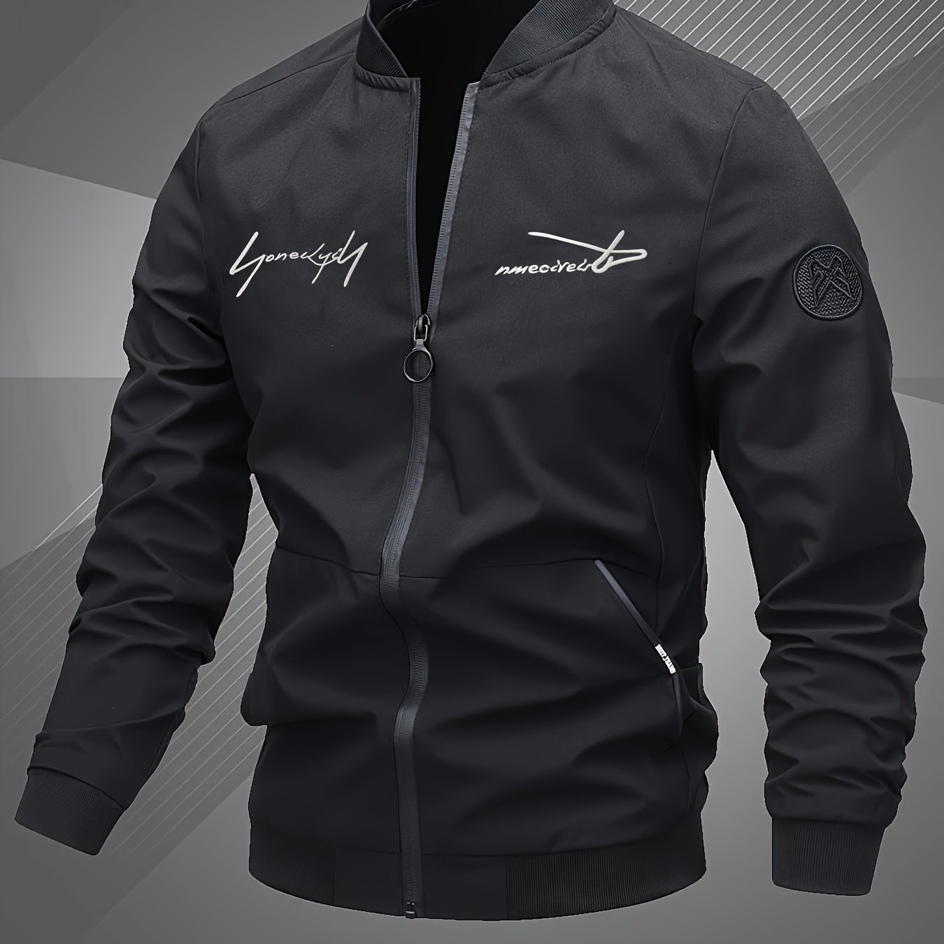 Plus Size Men's Baseball Lapel Jacket