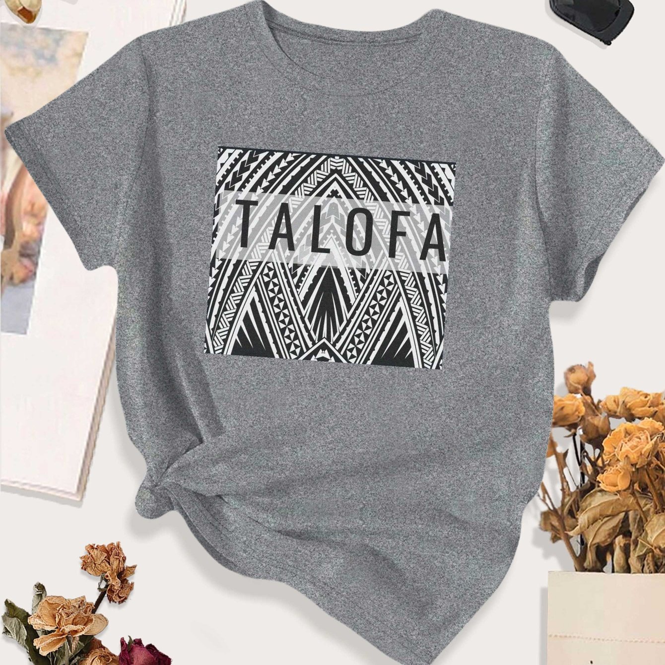 TEMU Samoa Large Women's Casual Sports T-shirt With A Round Neckline