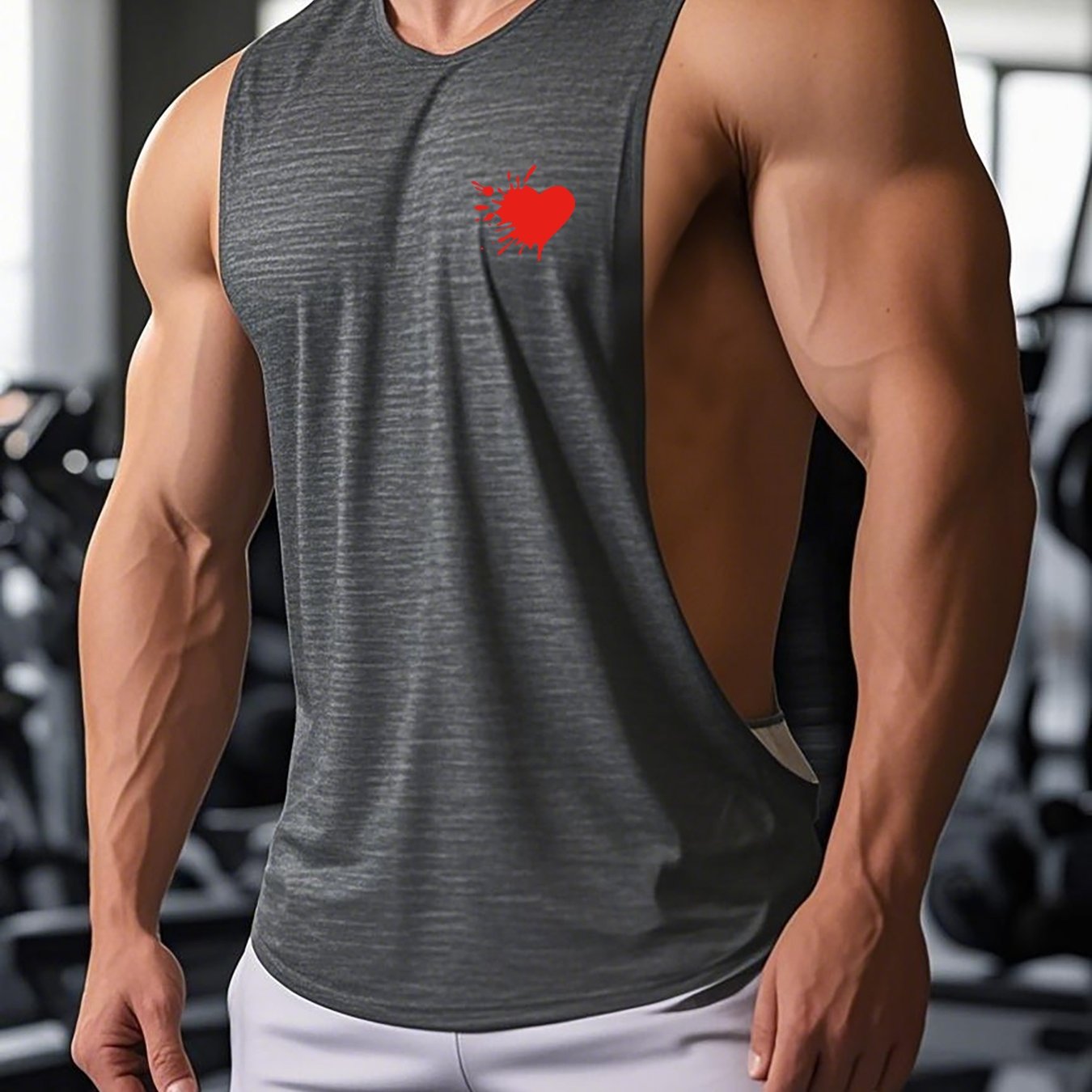 TEMU Men's Sleeveless Sports Tank Top For Summer Workouts, Featuring Breathable, Moisture-wicking Fabric With A Print Design, Ideal For Training