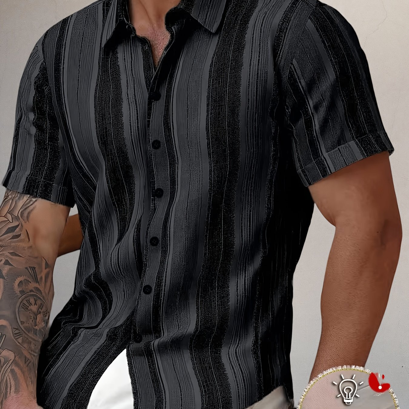 TEMU [print Design-not Textured] Summer 's Short-sleeve Print Shirt, Suitable For Daily Wear, Casual , Hawaiian Vacation, Fashionable And Elegant Top