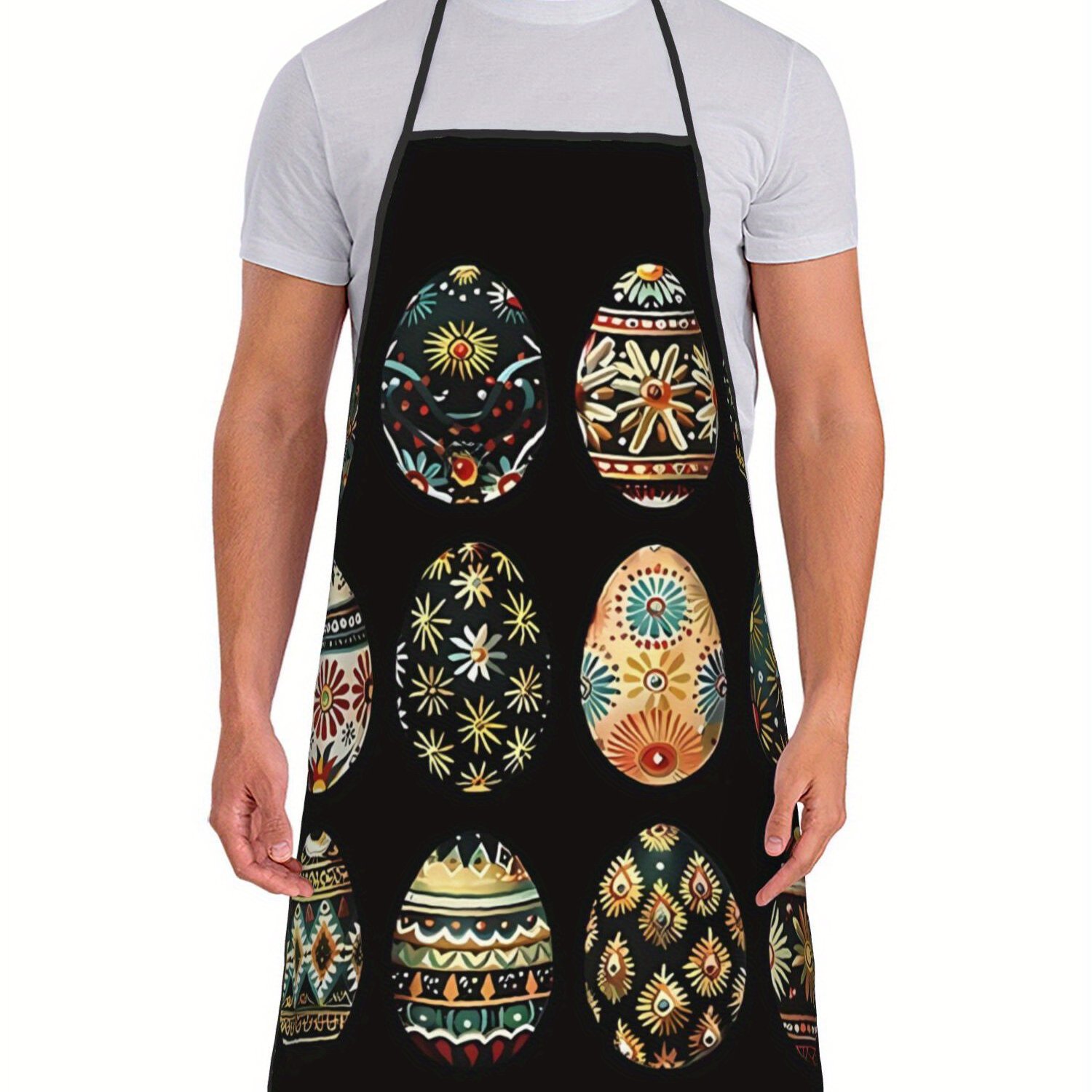 TEMU Tablier de Pâques Ukrainien "Joyeuses Pâques" pour Femmes - Cadeau en Tissu Composite - Tablier de Nettoyage