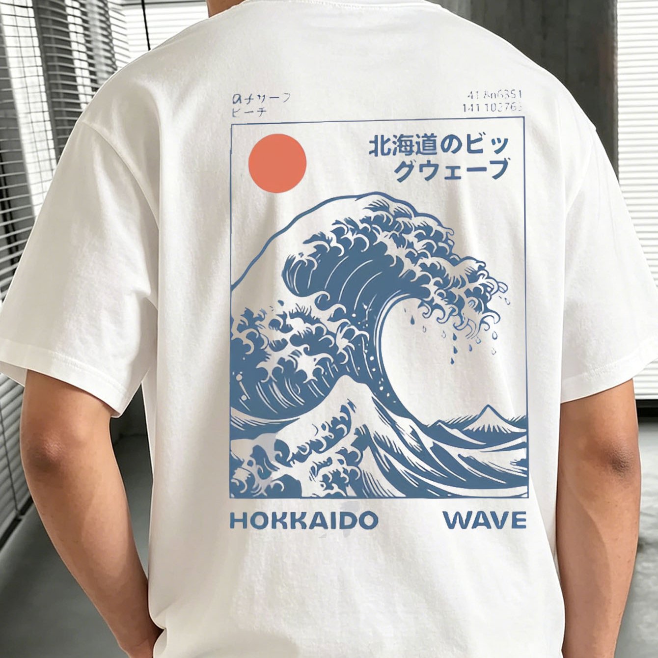 Image of Men's Oversized T-shirt Retro Wave Graphic Print Summer Streetwear Casual Loose